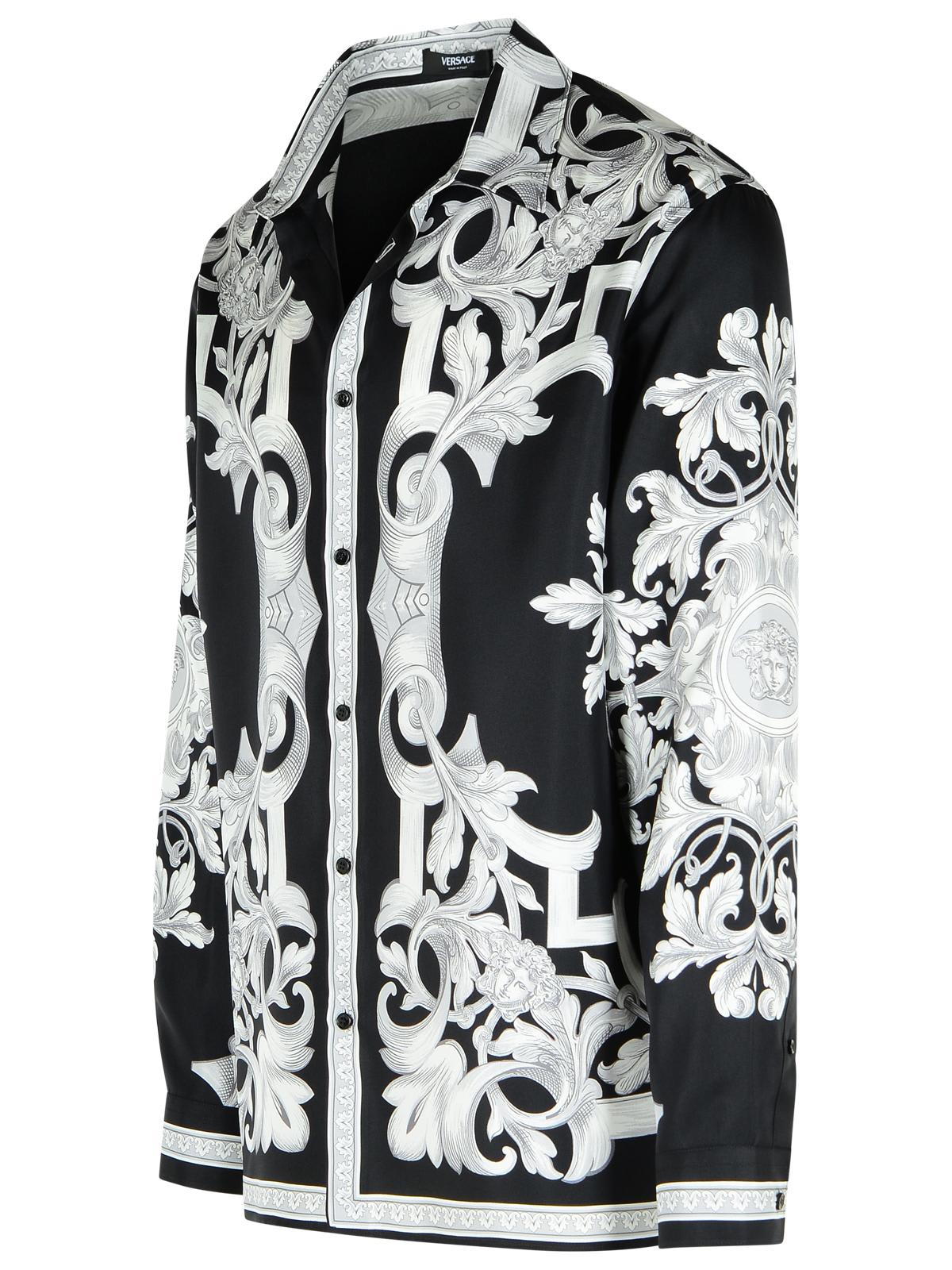 Versace Reversible Black Jacket With Baroque Print In Black