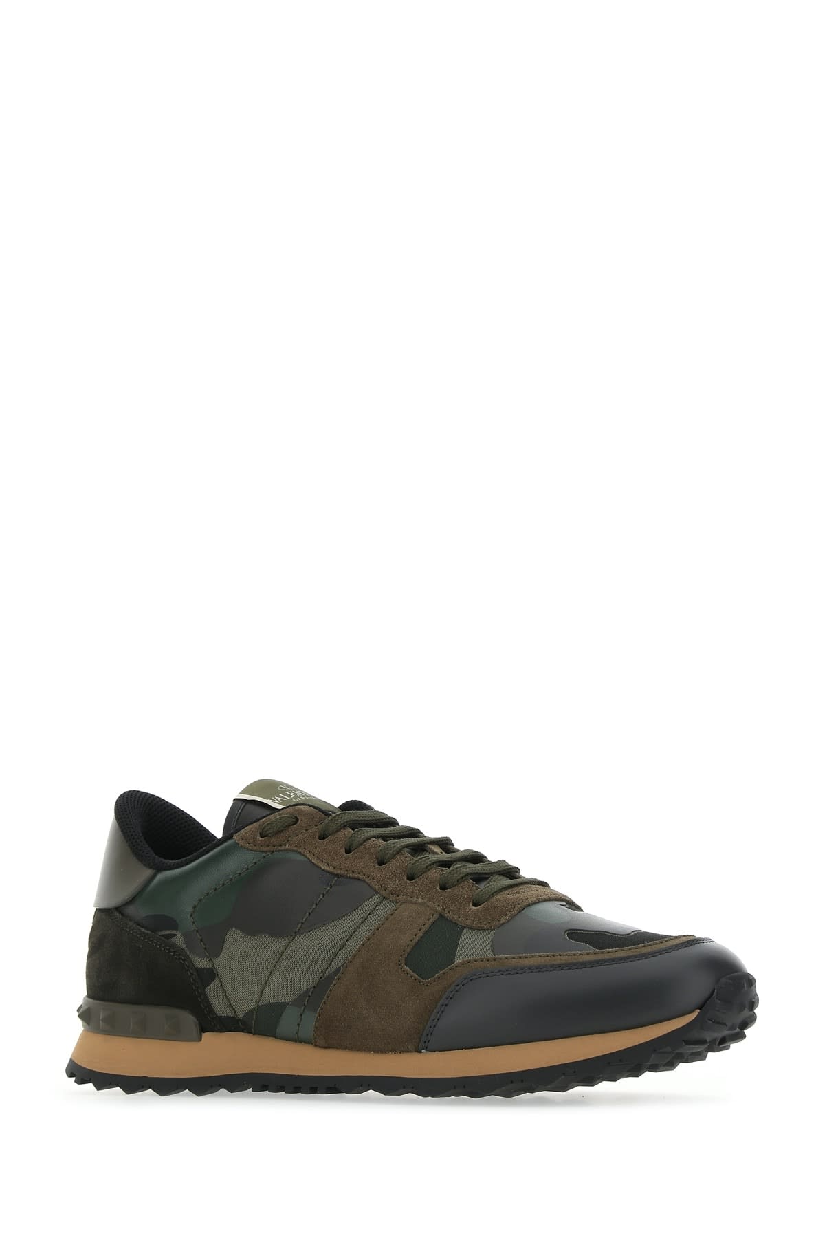 Shop Valentino Sneakers In Agreenbrushagreolivegrigiokakibe