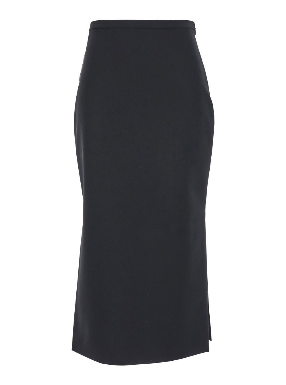 Shop Philosophy Di Lorenzo Serafini Black Pencil Skirt With Slit In Cady Woman