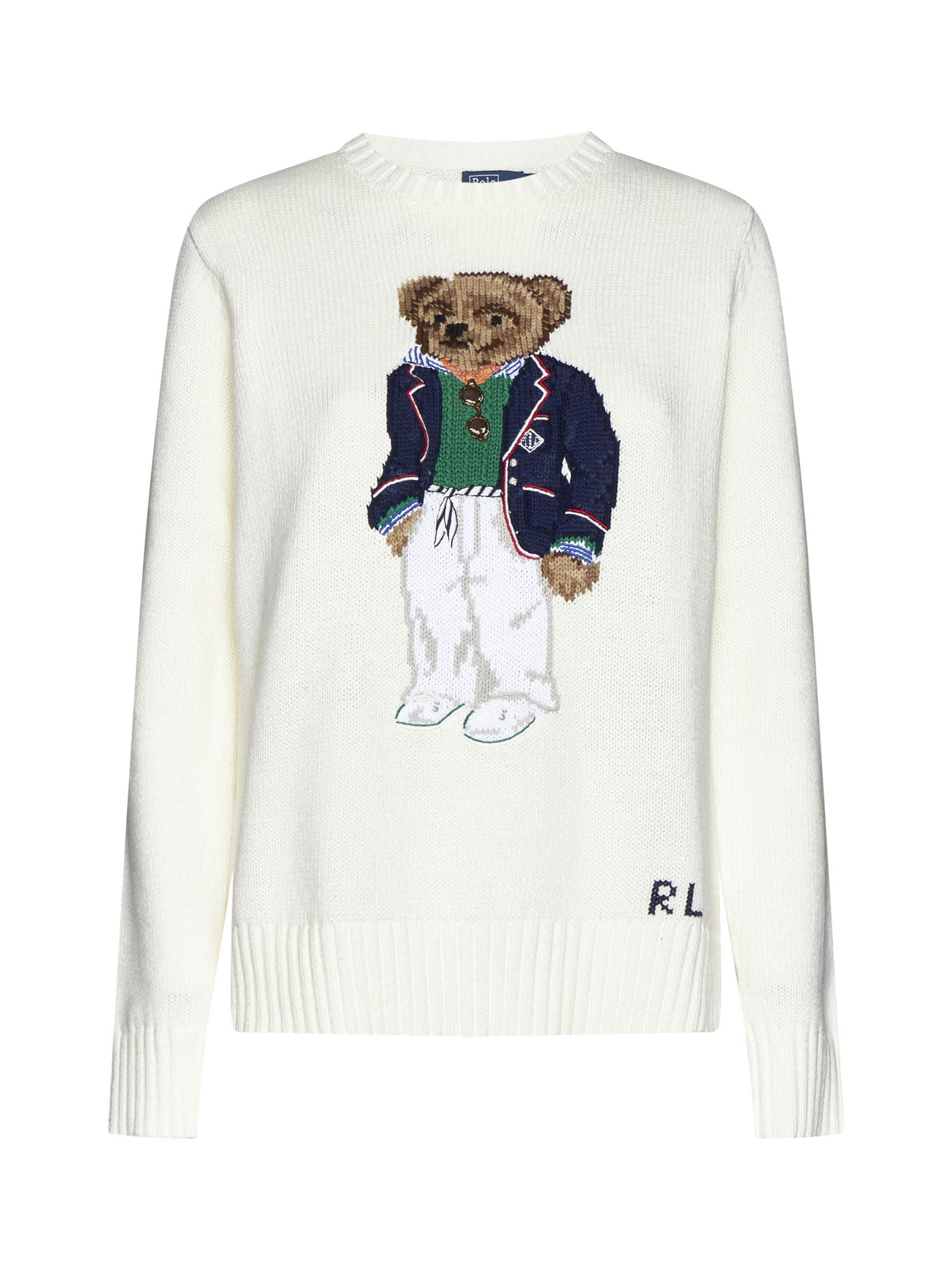 Shop Polo Ralph Lauren Sweater In Parchment Cream