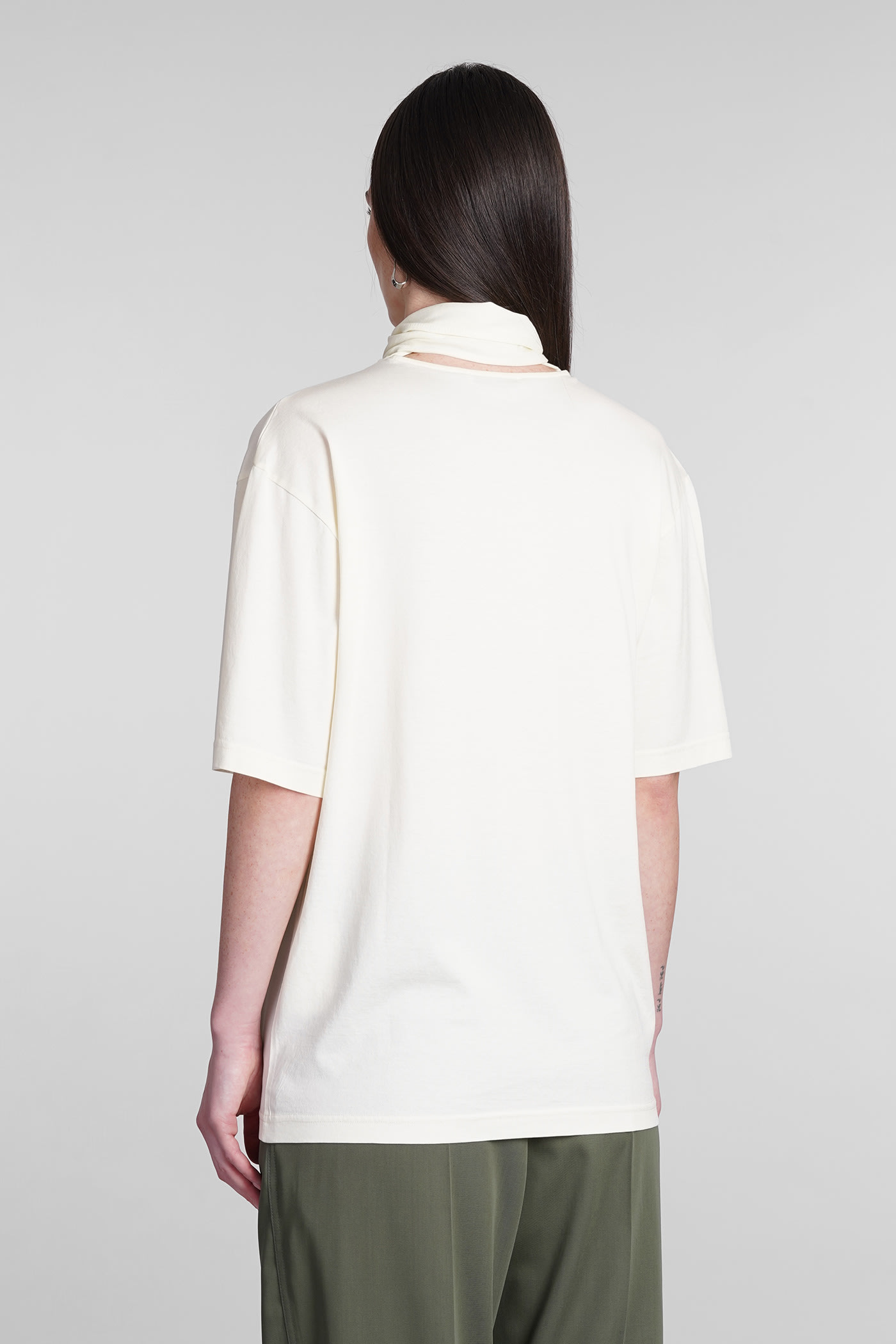 Shop Lemaire T-shirt In Beige Cotton In Yellow