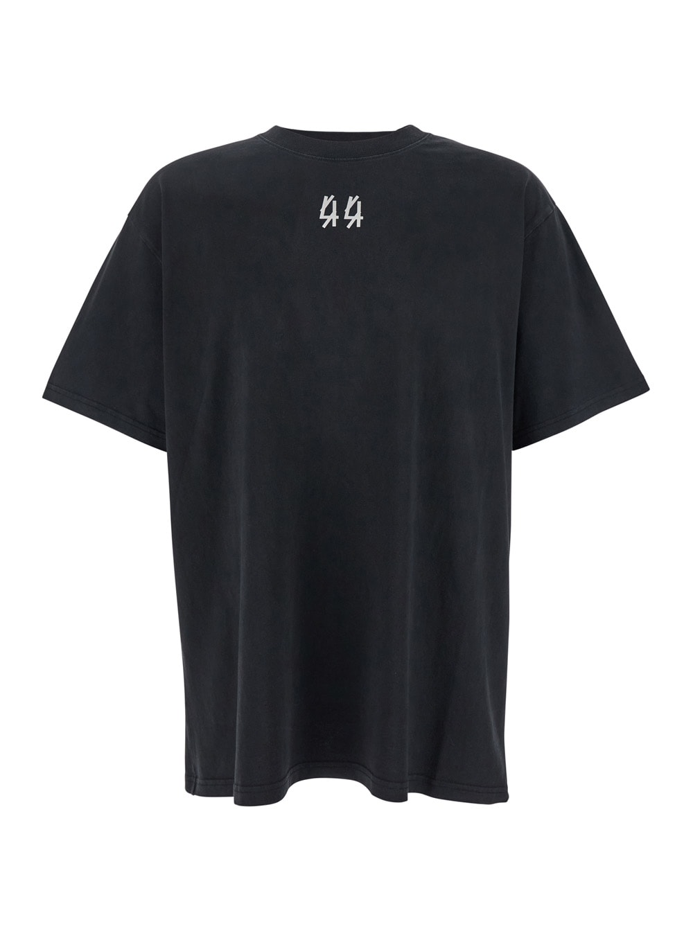 fossil Black Crewneck T-shirt With Logo Detail On The Front And Maxi Logo Print On The Rear In Cotton Man