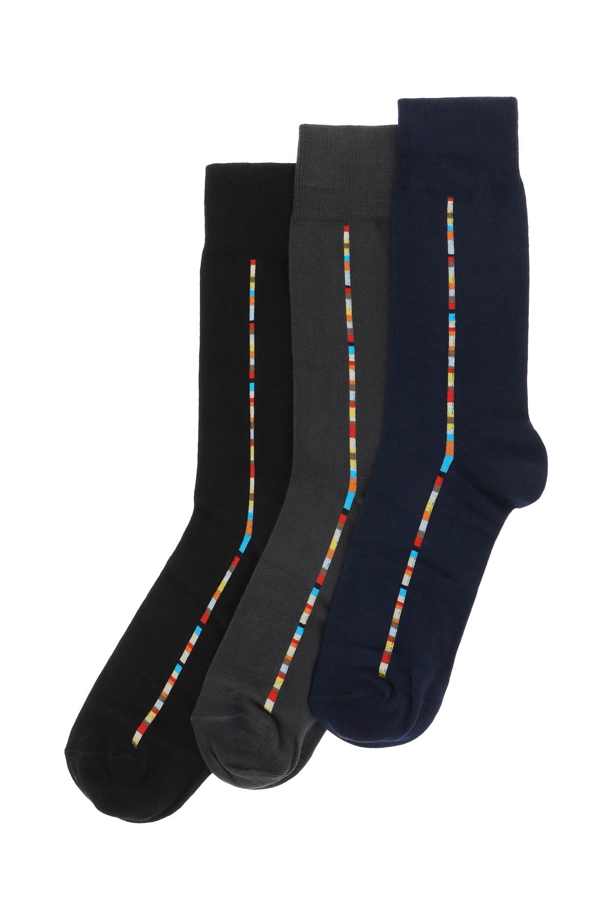 Paul Smith Pack Of Three Signature Stripe Cotton-blend Socks In Multi