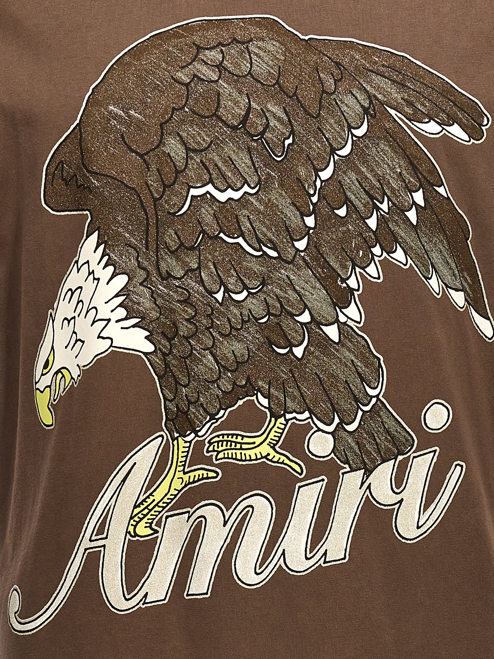 Shop Amiri Eagle T-shirt In Brown