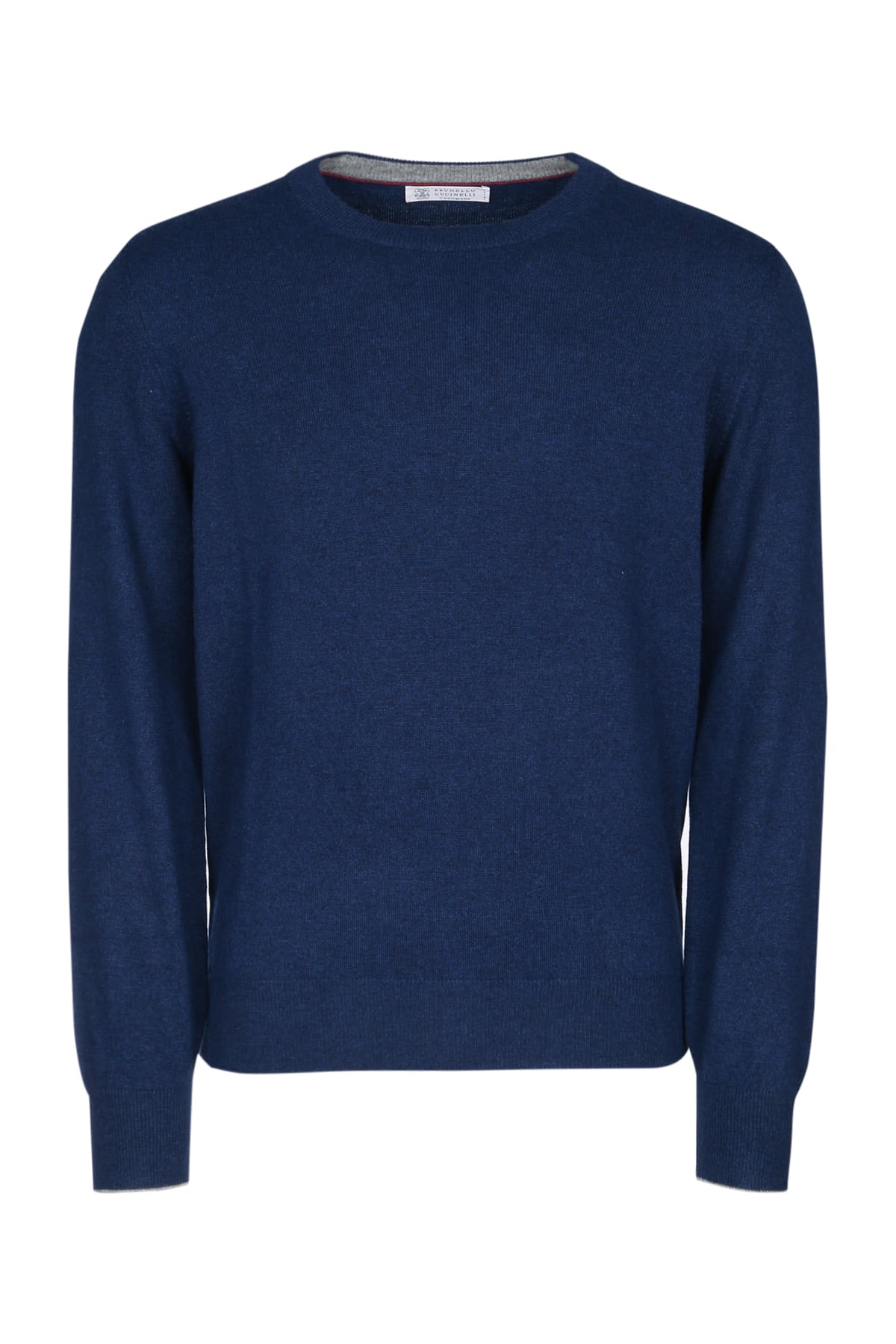 Brunello Cucinelli Relaxed Fit Blue Cashmere Sweater In Blue