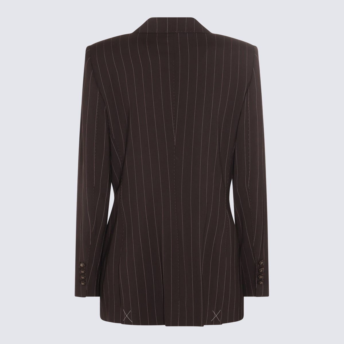 Shop Dolce & Gabbana Brown Wool Blazer In Rigato