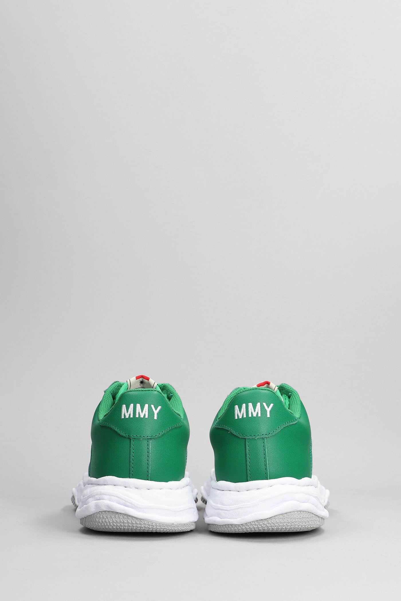 Shop Miharayasuhiro Waney Sneakers In Green Leather