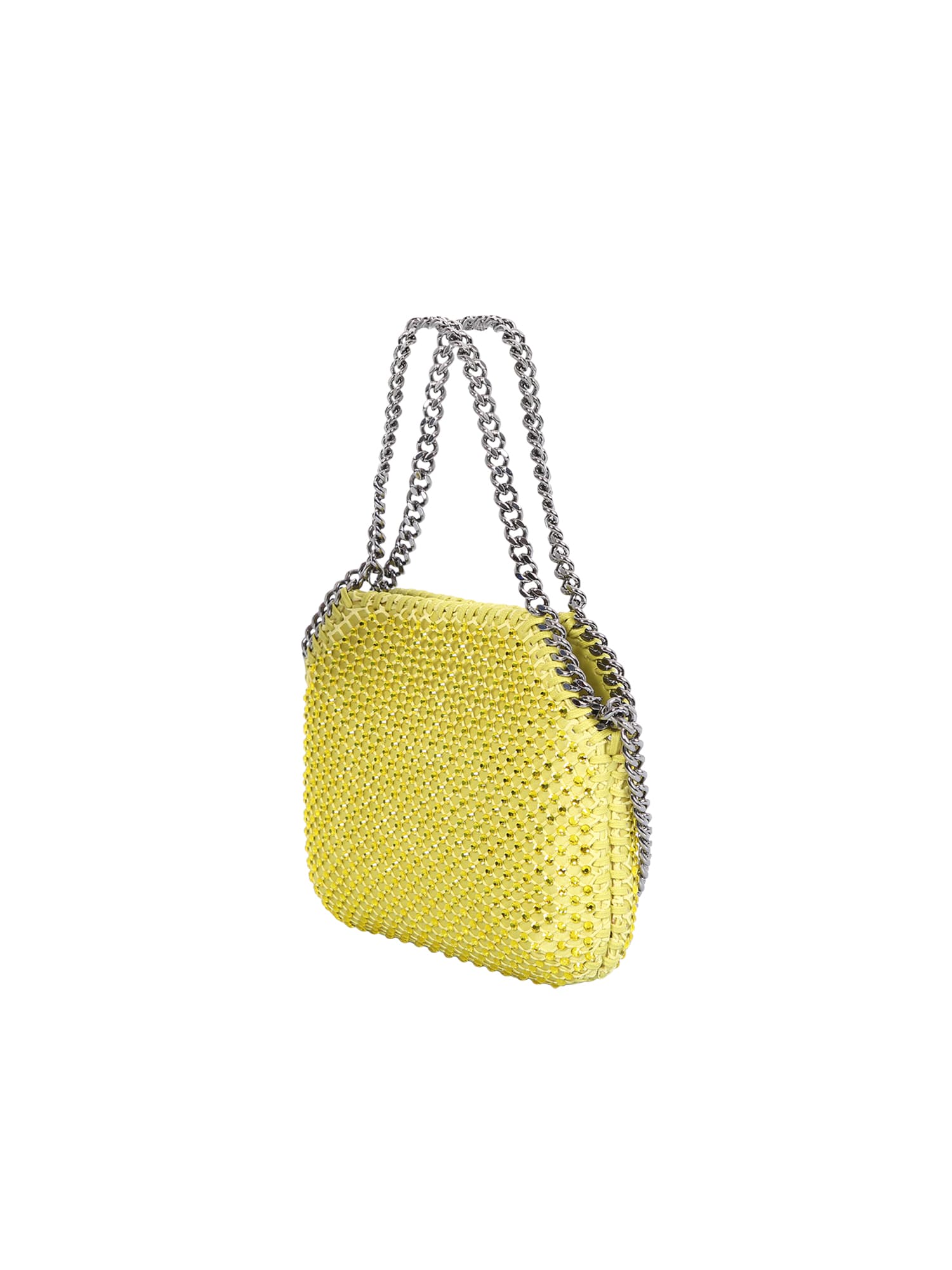 Shop Stella Mccartney Crystal Mesh Crossbody Bag In Yellow