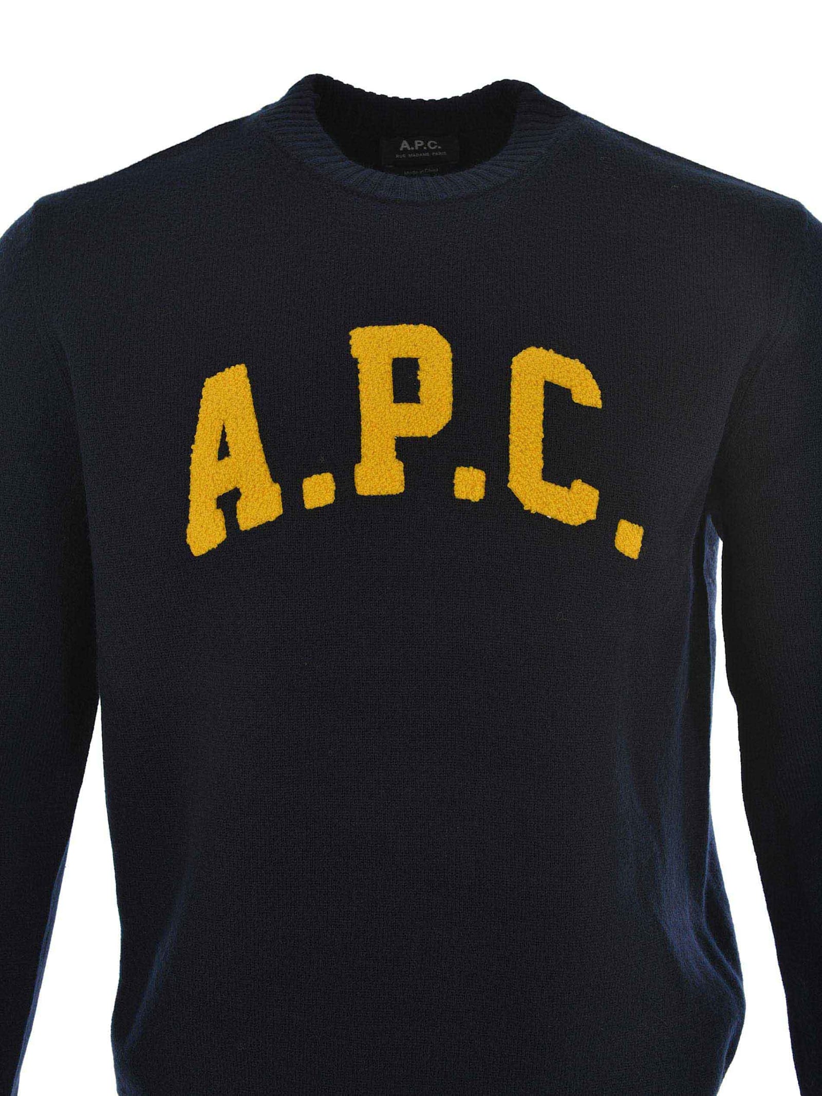 Shop Apc Sweater Joshua Made Of Virgin Wool In Blue