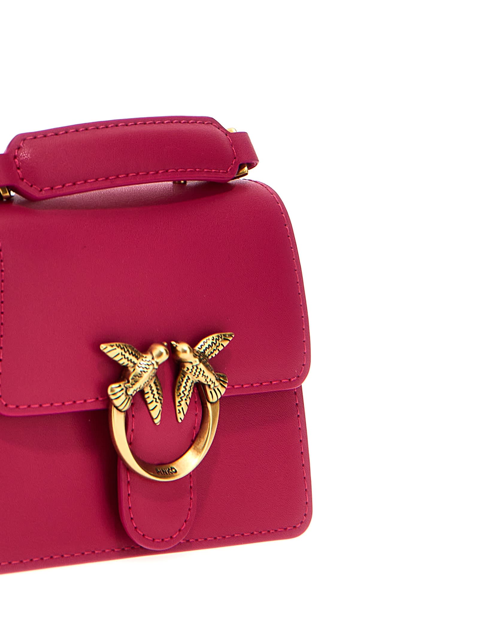 Shop Pinko Love One Micro Handbag In Fuchsia