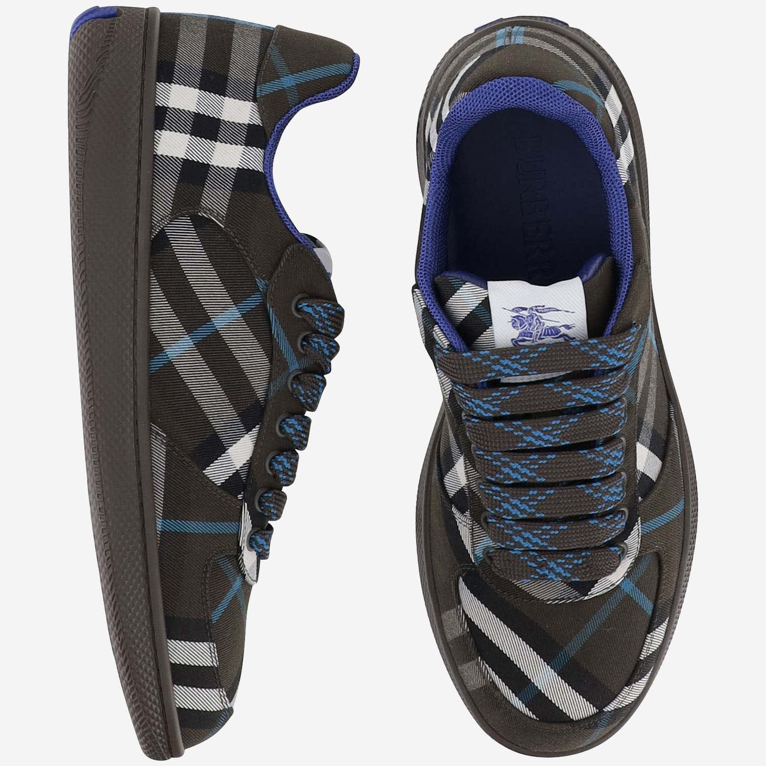 Shop Burberry Terrace Sneakers With Check Pattern In Red