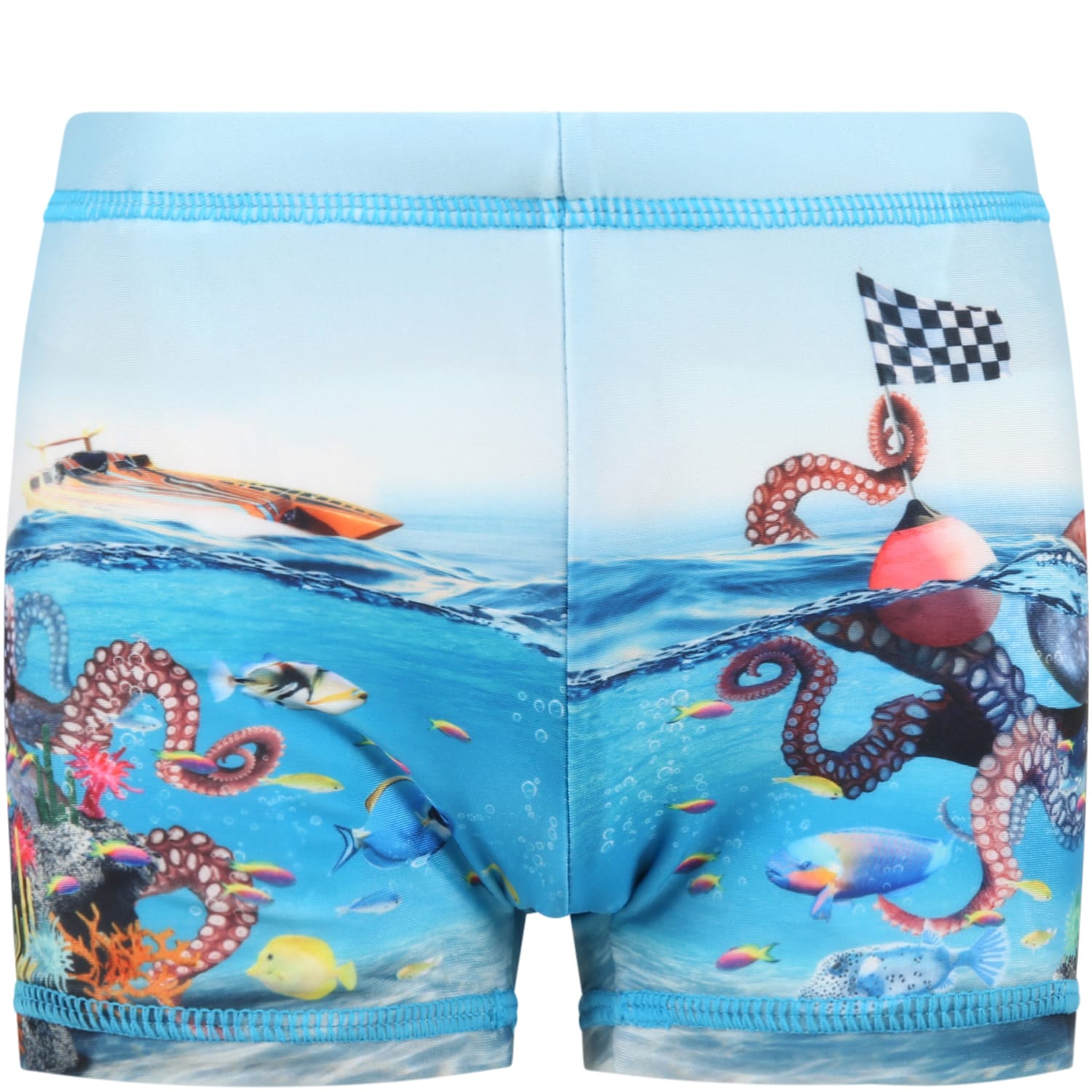 Molo Multicolor Swimshort For Boy With Marine Animals