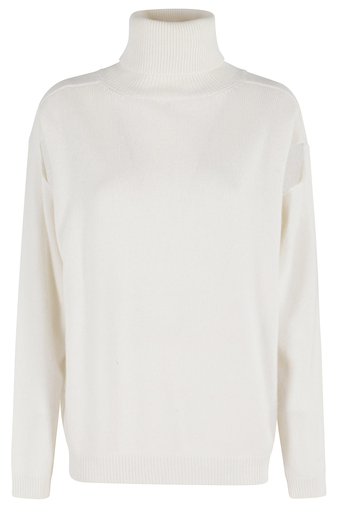 Federica Tosi Turtleneck Ribbed Sweater In White