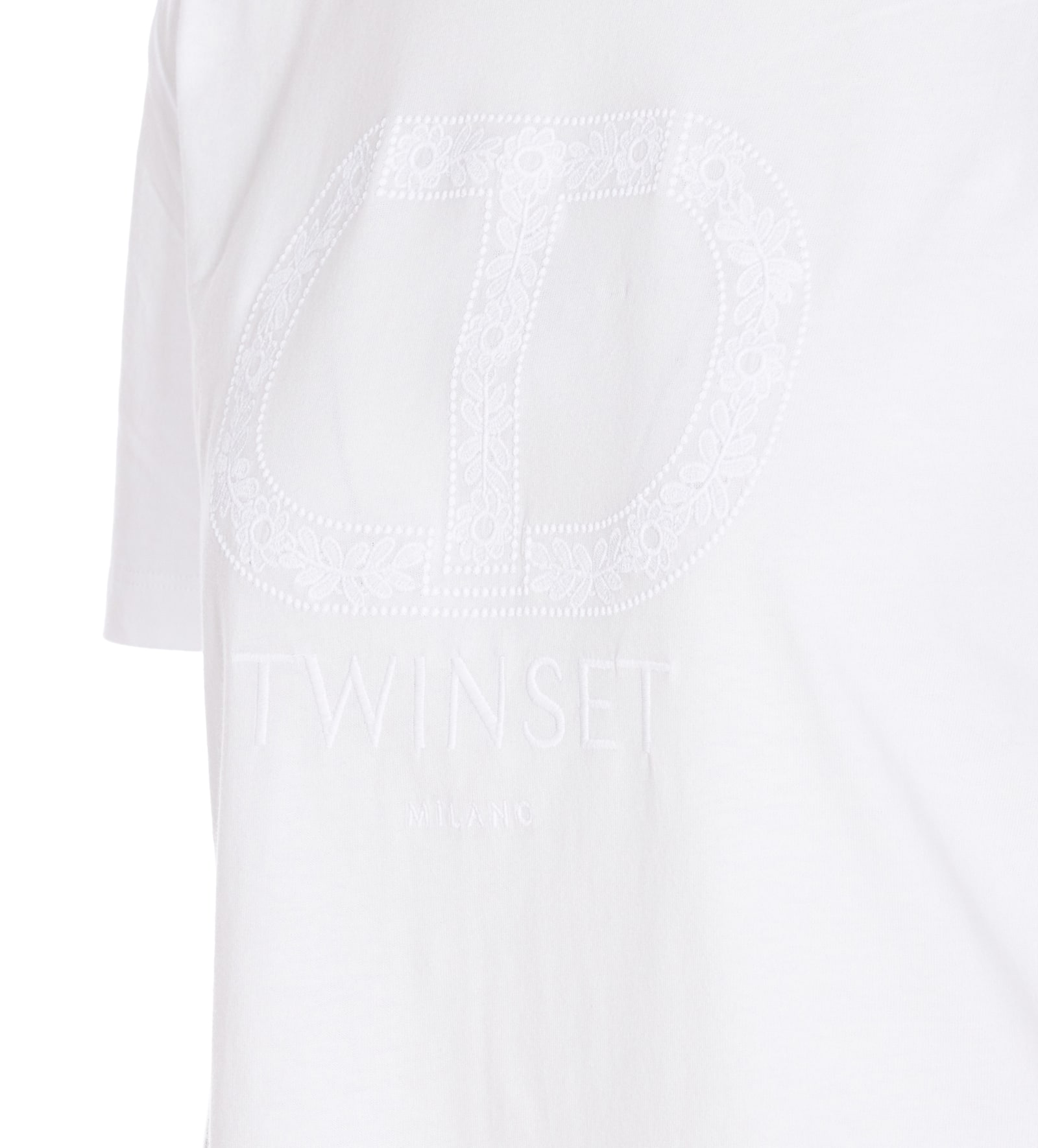 Shop Twinset Logo T-shirt In White