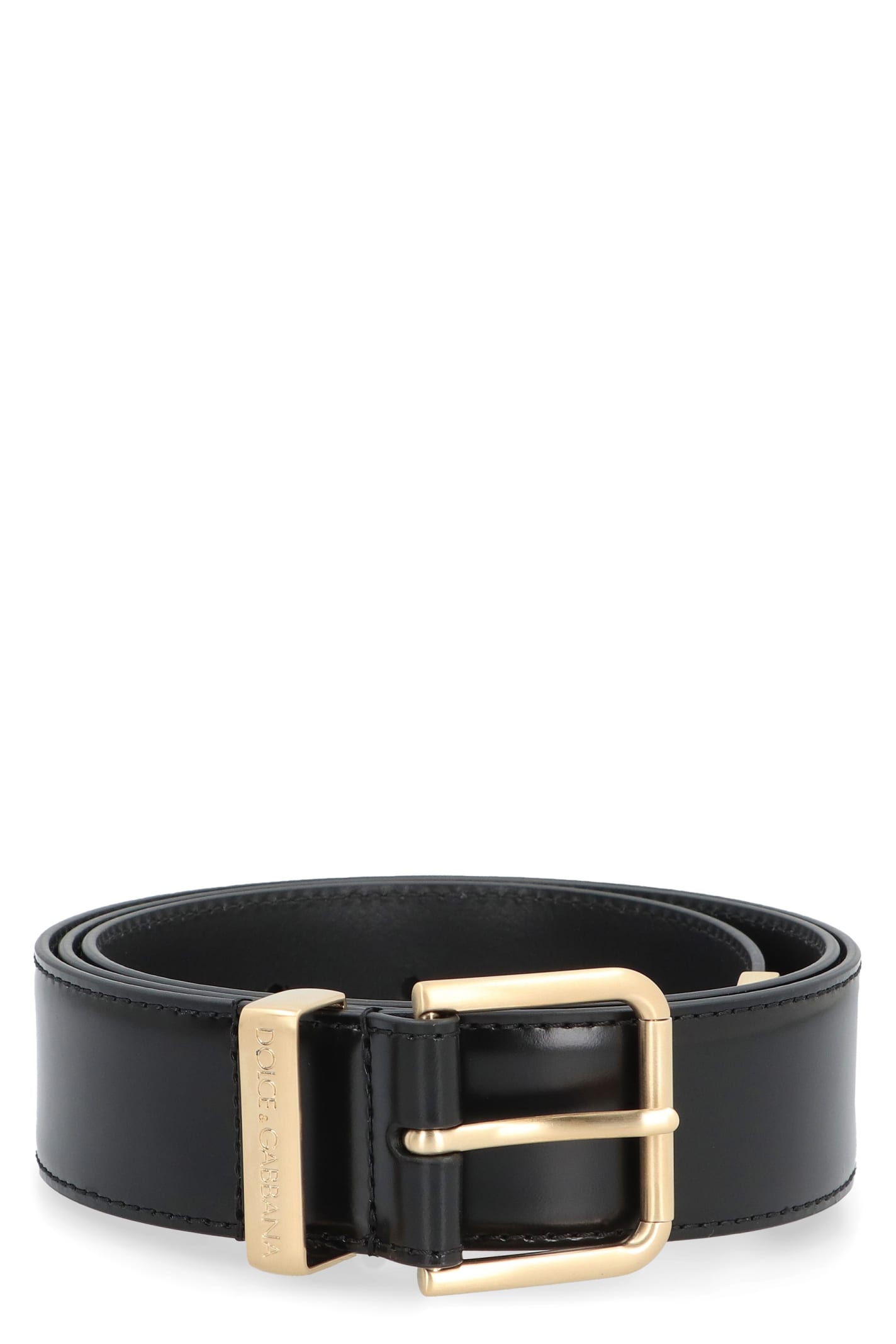 DOLCE & GABBANA CALF LEATHER BELT WITH BUCKLE