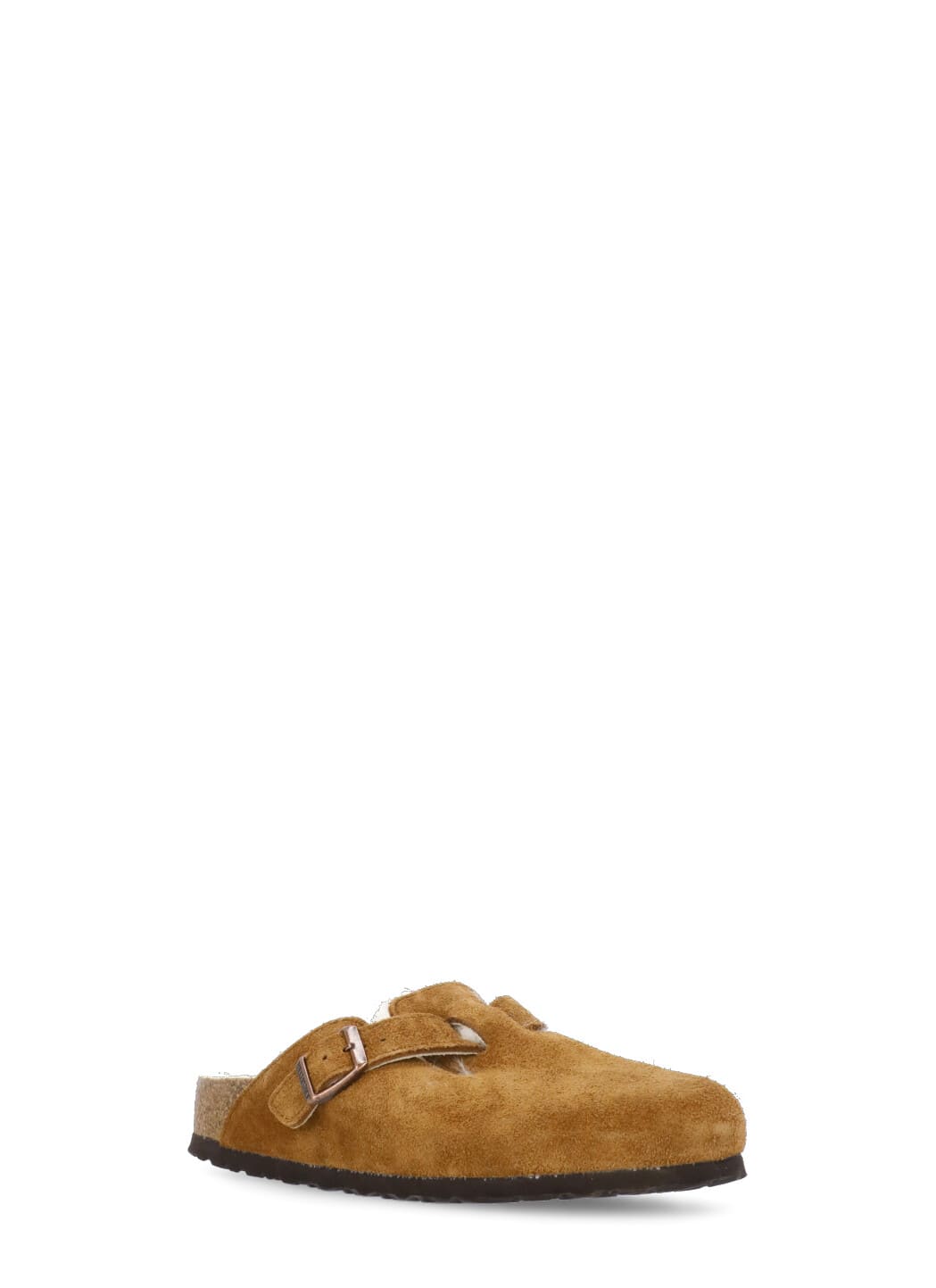 Birkenstock Buckled Shearling-lining Mules In Brown
