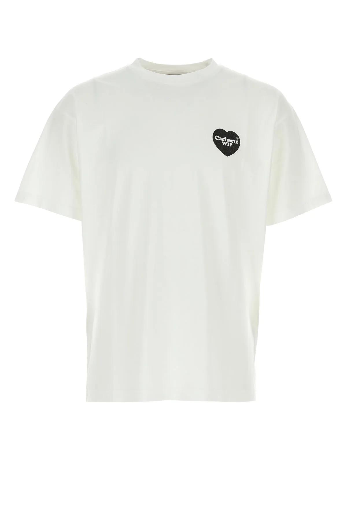 Shop Carhartt White Cotton S/s Heart Bandana T-shirt In Bianco/nero