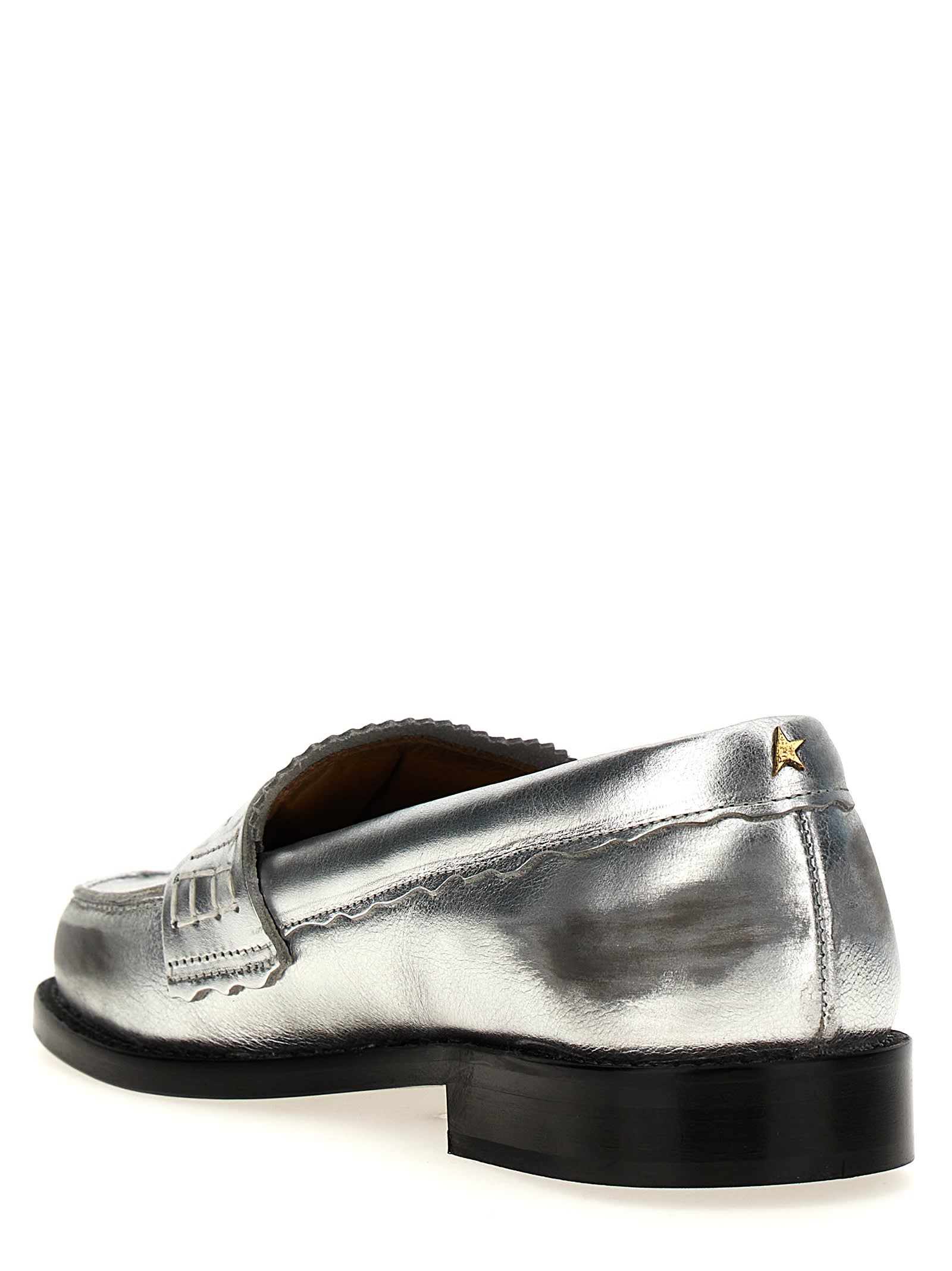 Shop Golden Goose Jerry Loafers In Silver