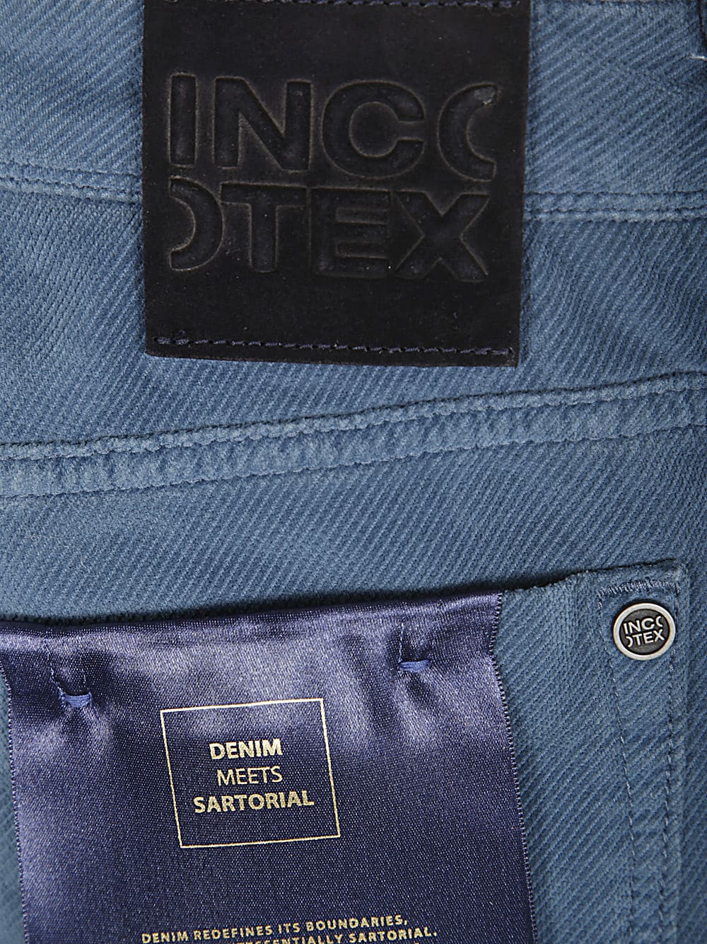 Shop Incotex 5 Pocket Stretch Vintage In Avio