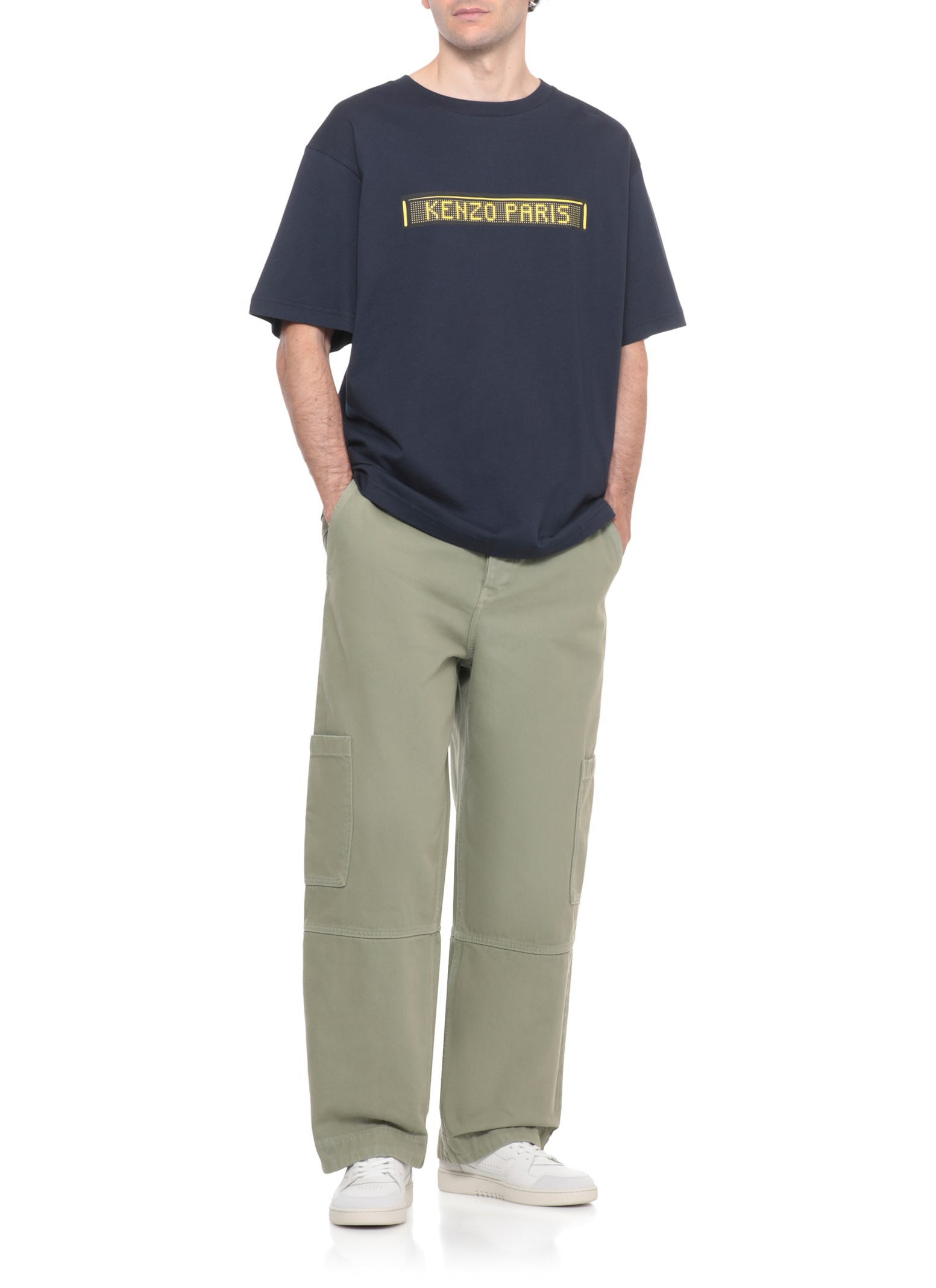 Kenzo Graphic Print Short Sleeve Cotton T-shirt In Blue