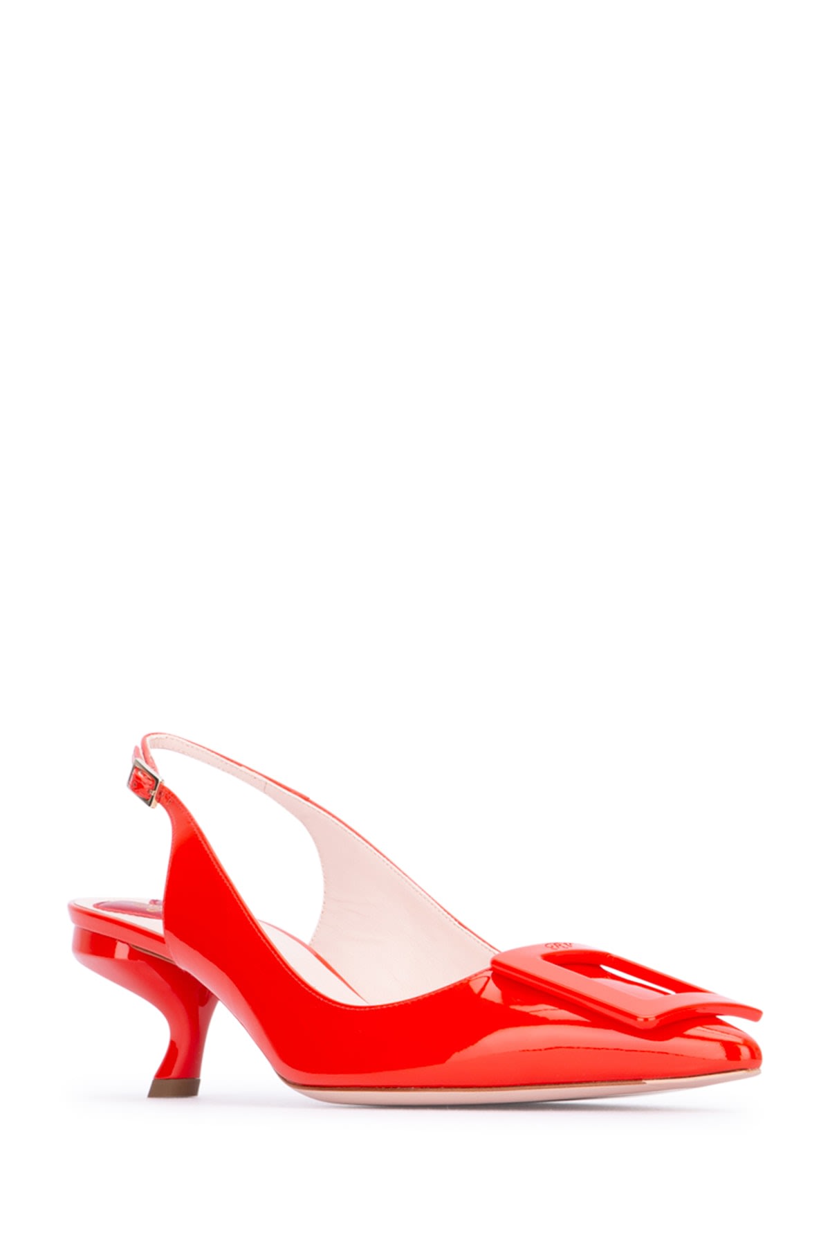 Shop Roger Vivier Virgule Sling Back Dec 55 In Sunsetred