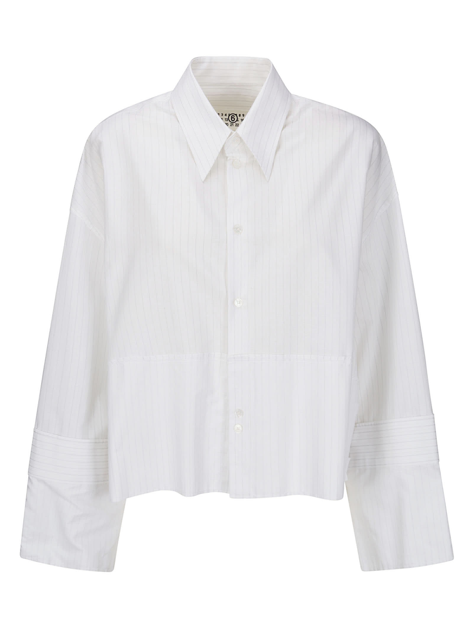 Shop Mm6 Maison Margiela Long-sleeved Shirt In White
