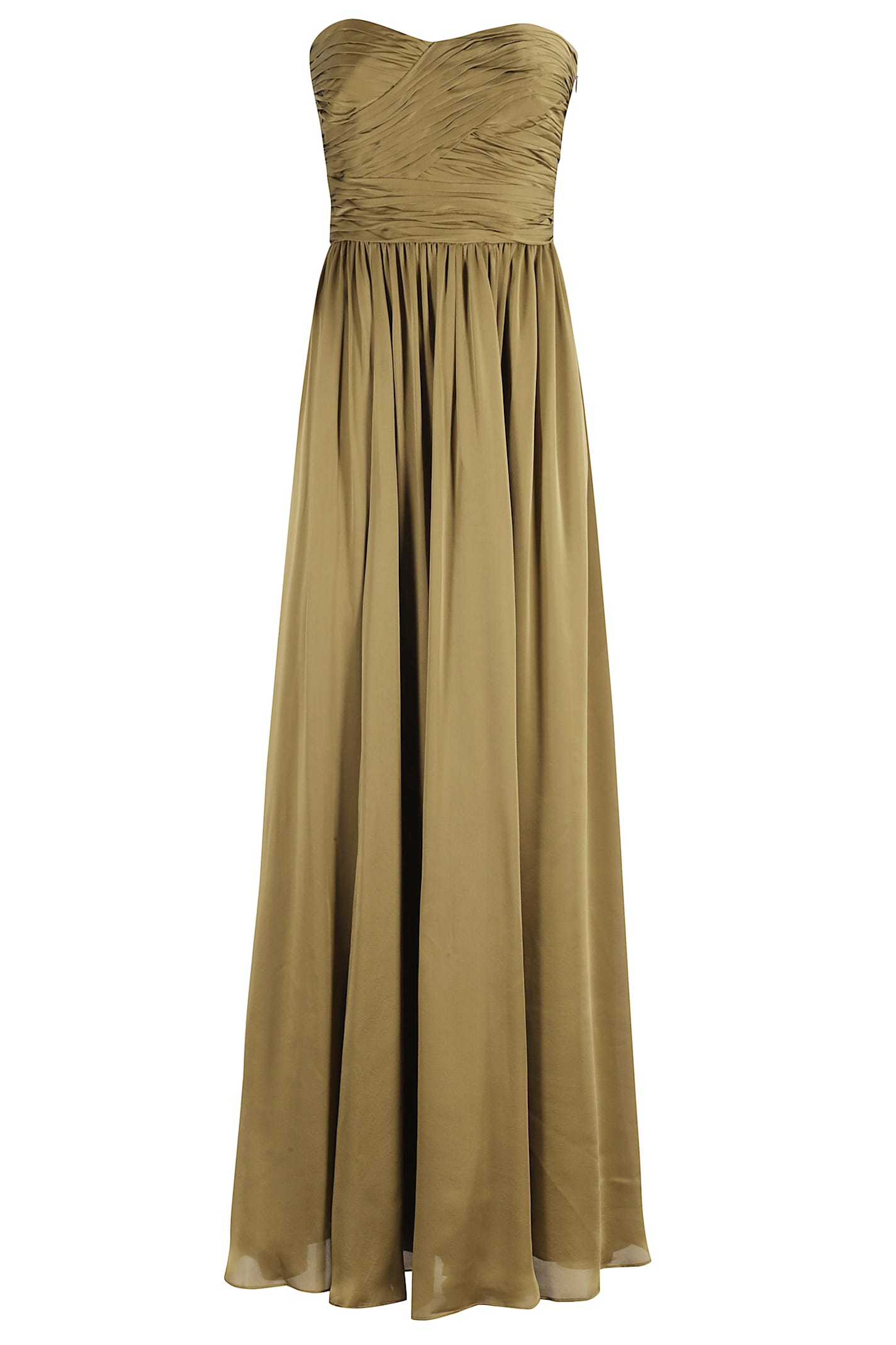 Ulla Johnson Anastasia Silk Wrapped Strapless Gown In Gold