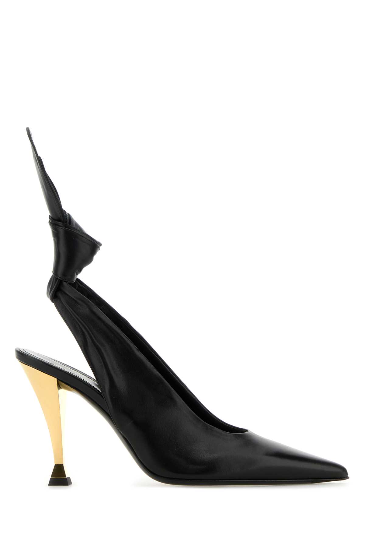 Shop Givenchy Black Nappa Leather Beauw Pumps In Black/golden