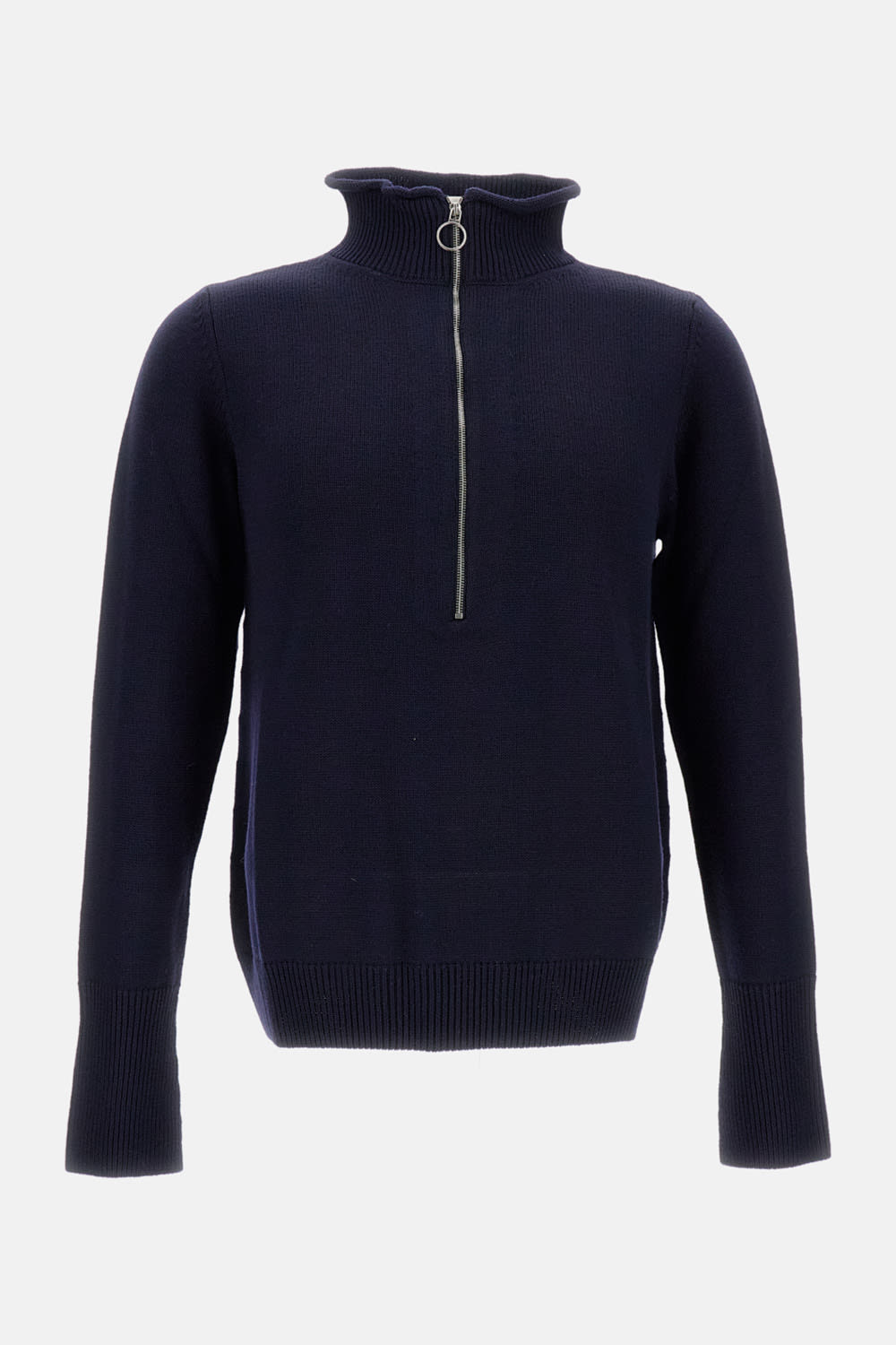 Plan C Wool Turtleneck Sweater In Blue