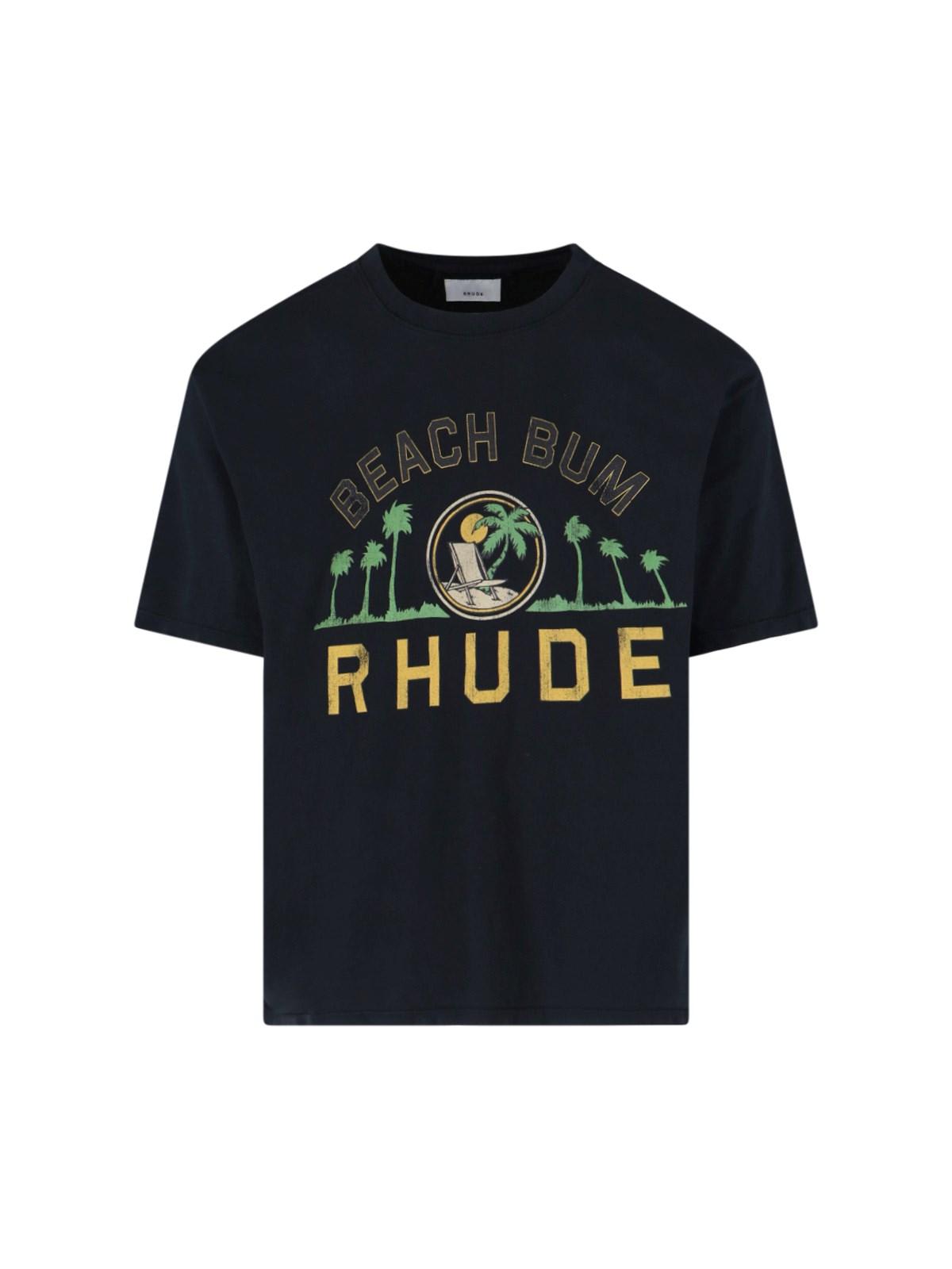 Shop Rhude Beach Bum T-shirt In Vtg Black