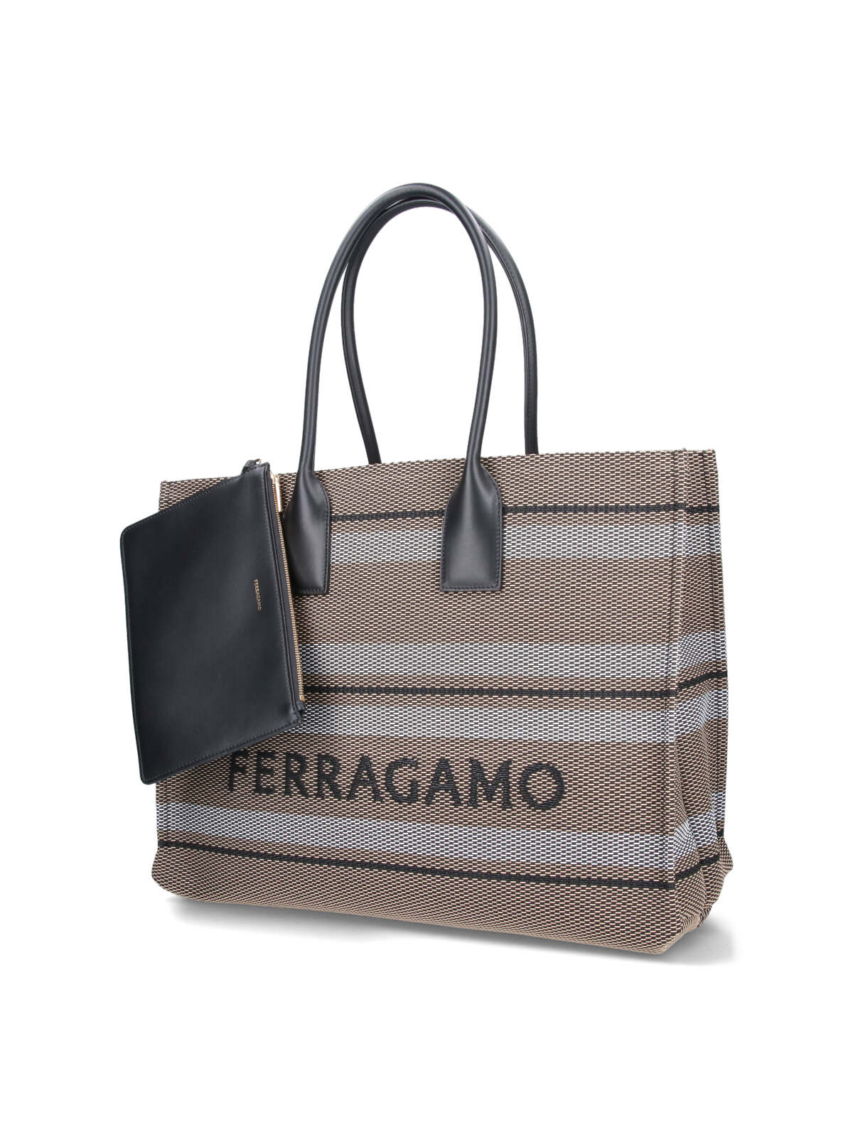 Shop Ferragamo Logo Tote Bag In Brown