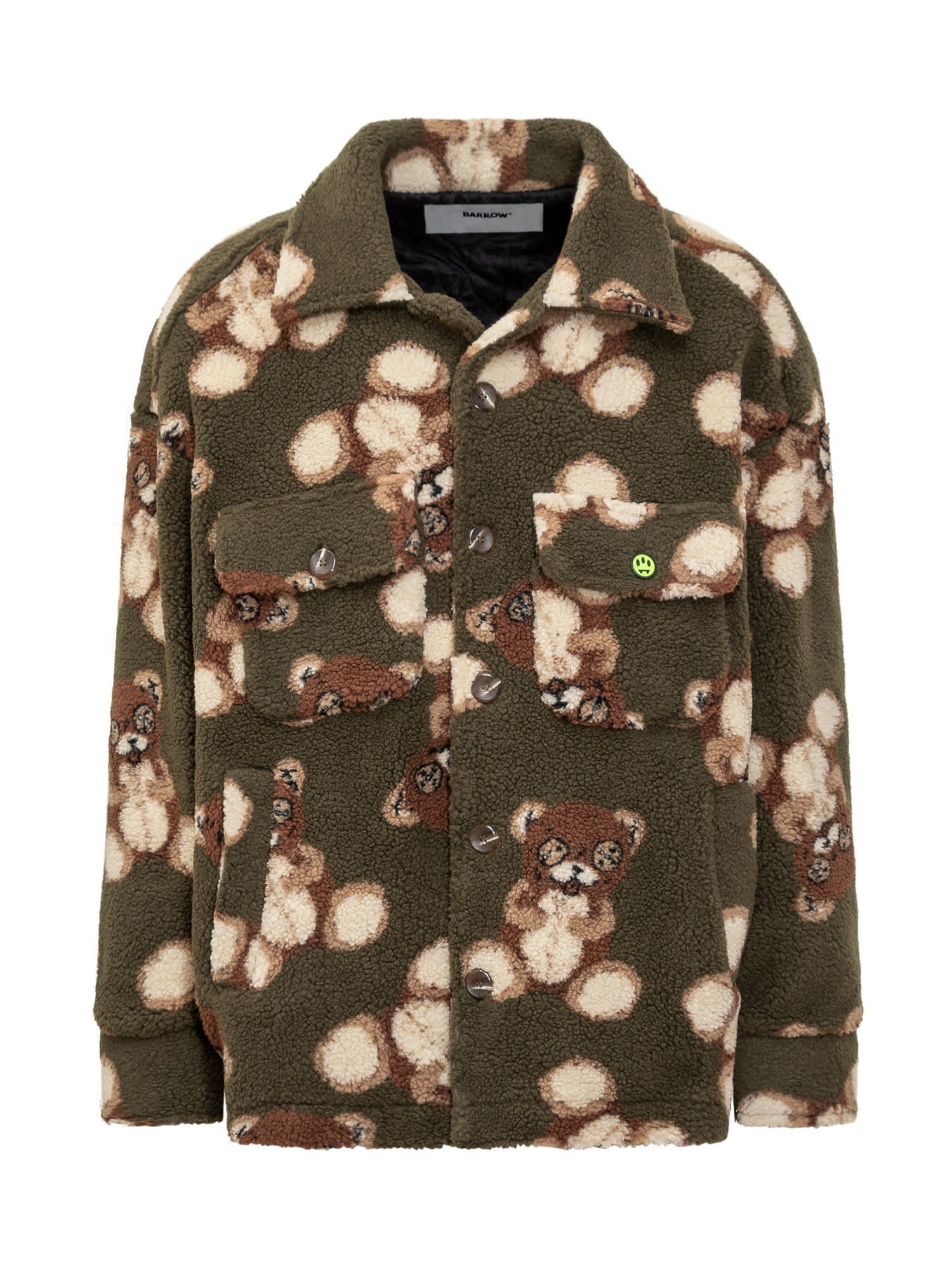 Shop Barrow Teddy Jacket In Verde Militare