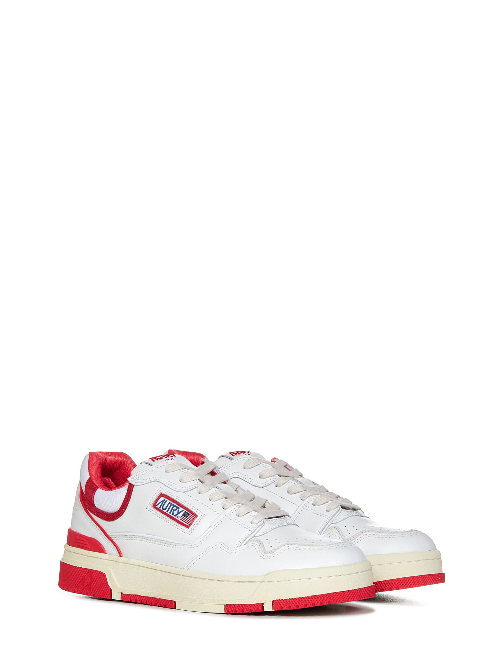 Shop Autry Clc Sneakers In Wht/rd