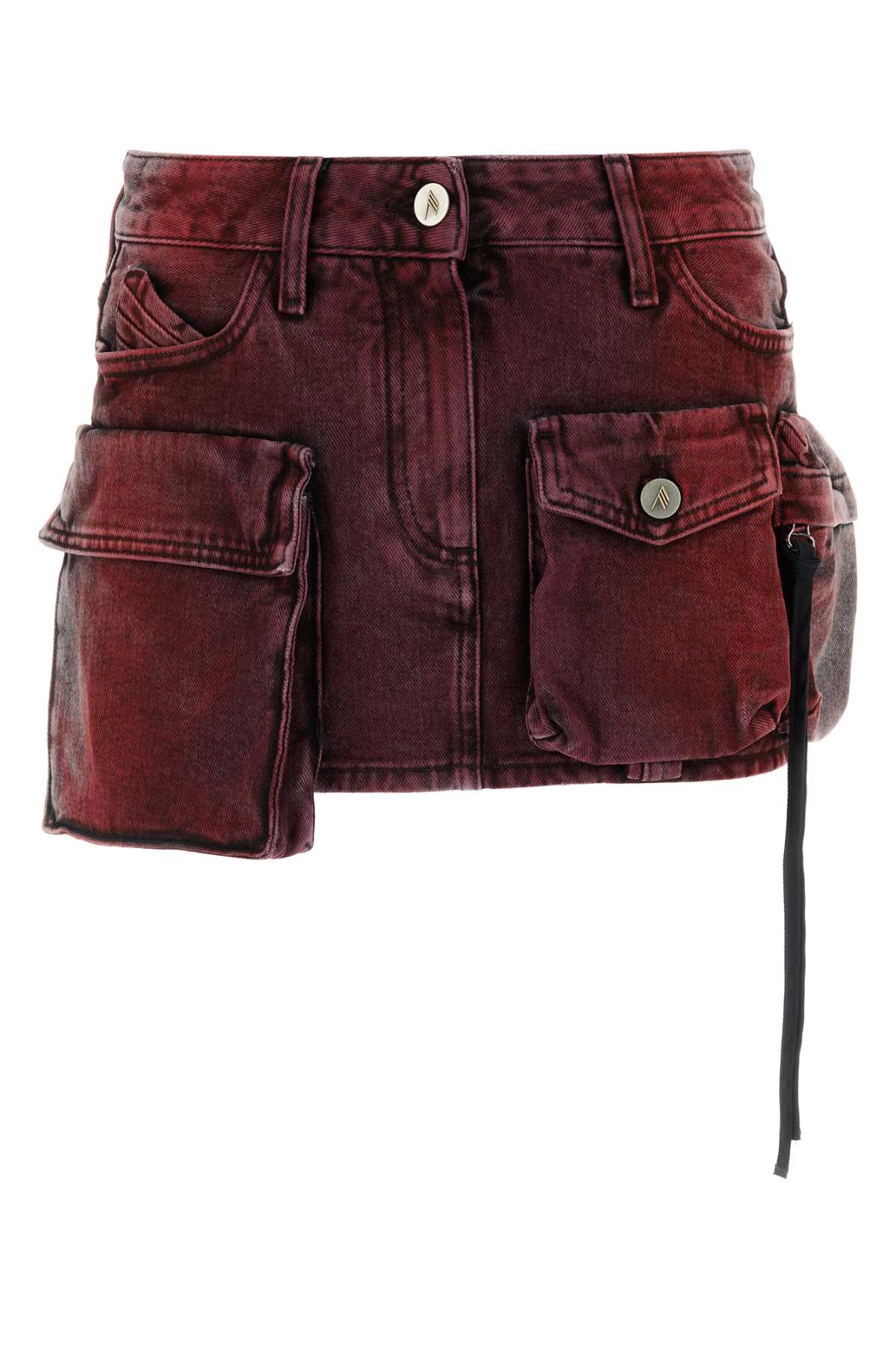 Shop Attico Tyrian Purple Denim Fay Mini Skirt In 576