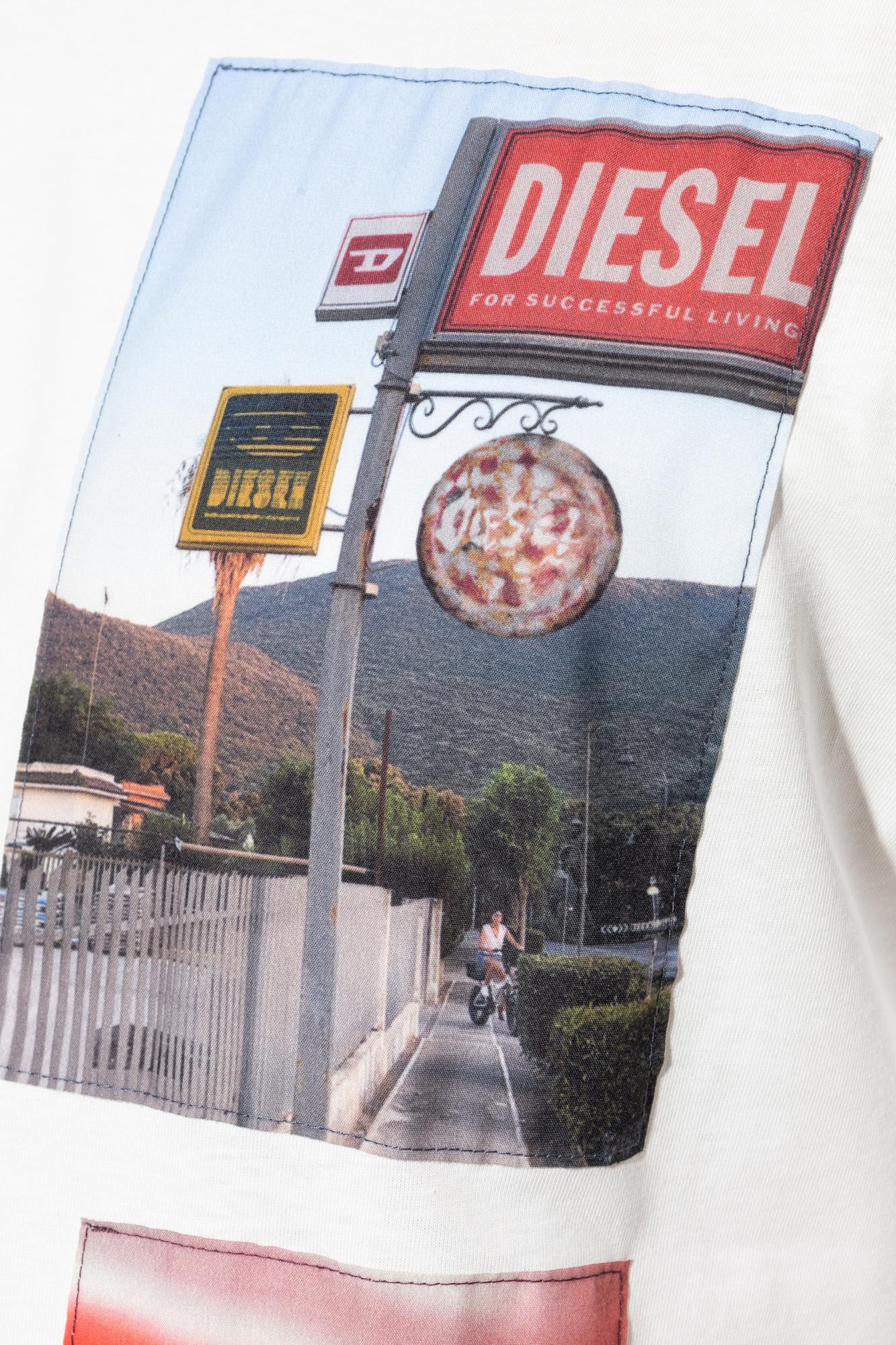 Diesel Mens 141 T-boxt-t3 Graphic-patch Cotton-jersey T-shirt In White