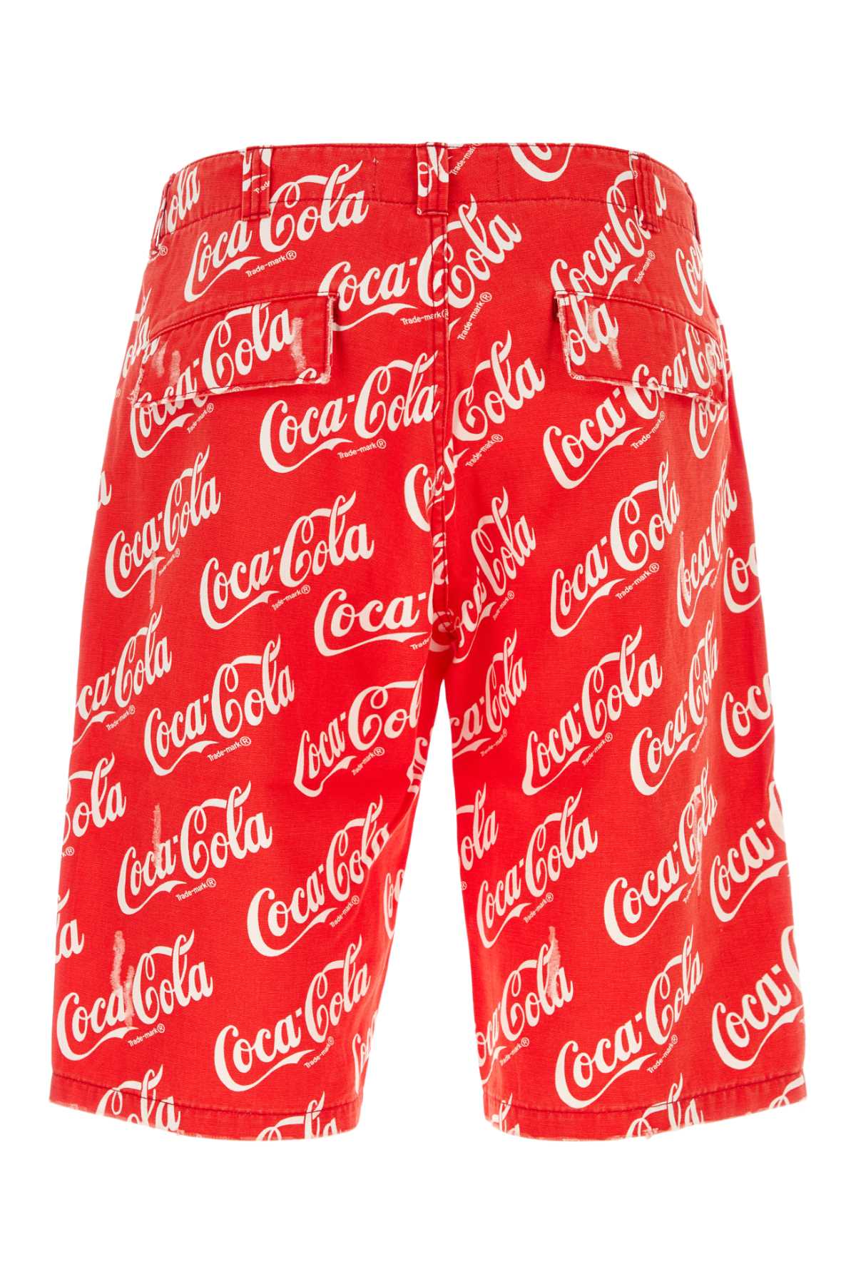 Erl Printed Denim  X Cocacola Bermuda Shorts In Checker