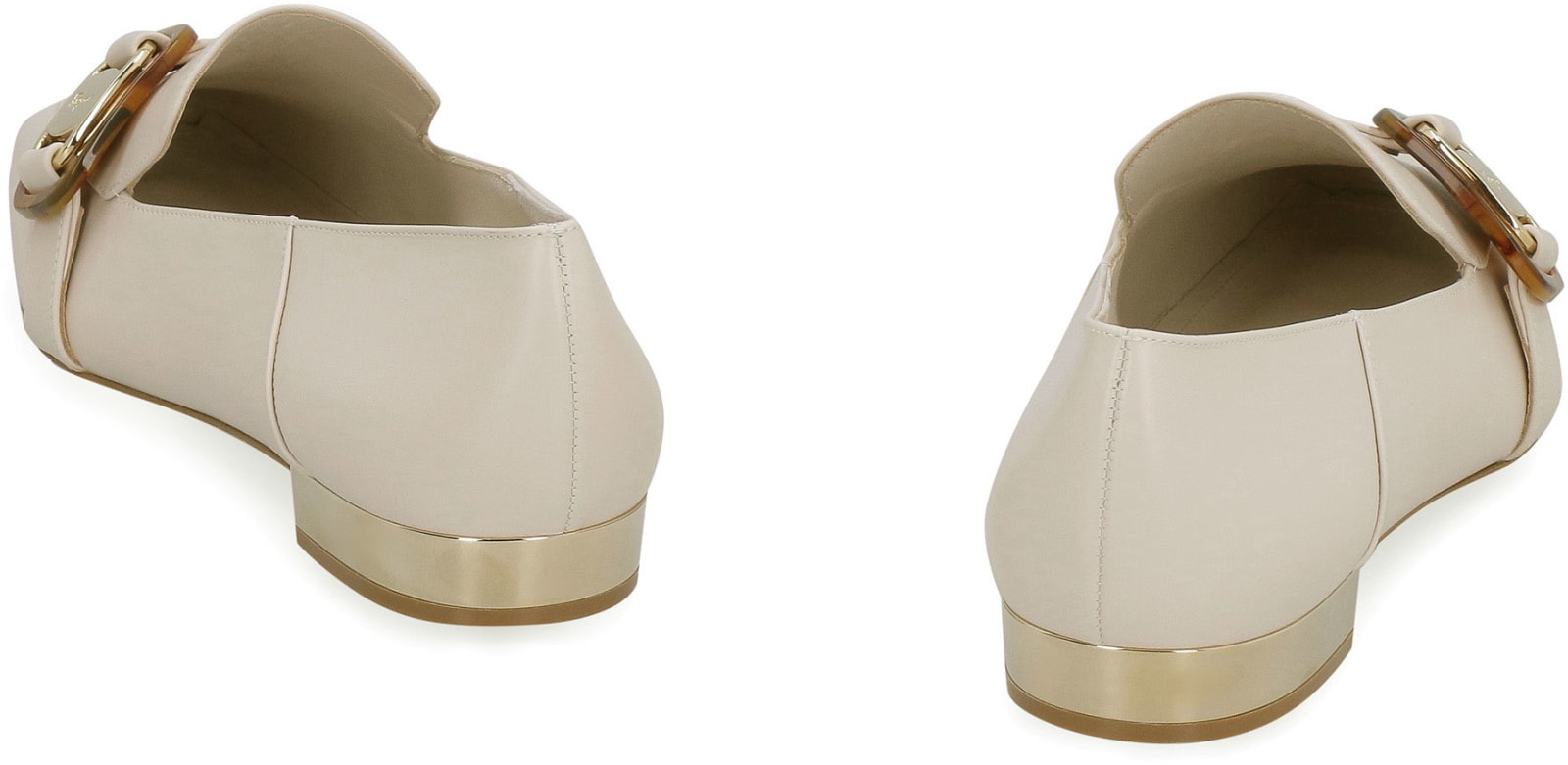 Shop Ferragamo Wang Leather Loafers In Ivory