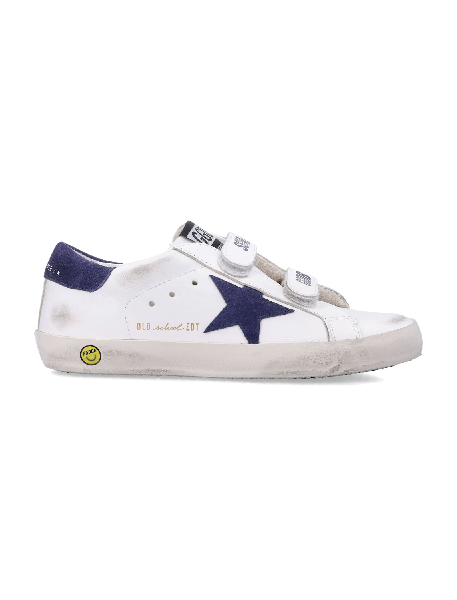 Golden Goose Kids Old School White And Blue Depths Sneakers In White
