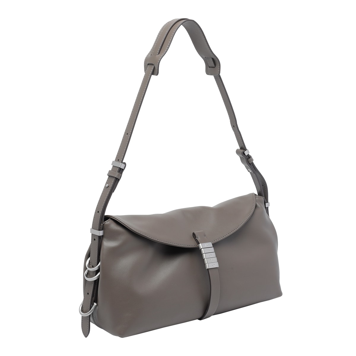 Pinko New Saddle Shoulder Bag In Gray