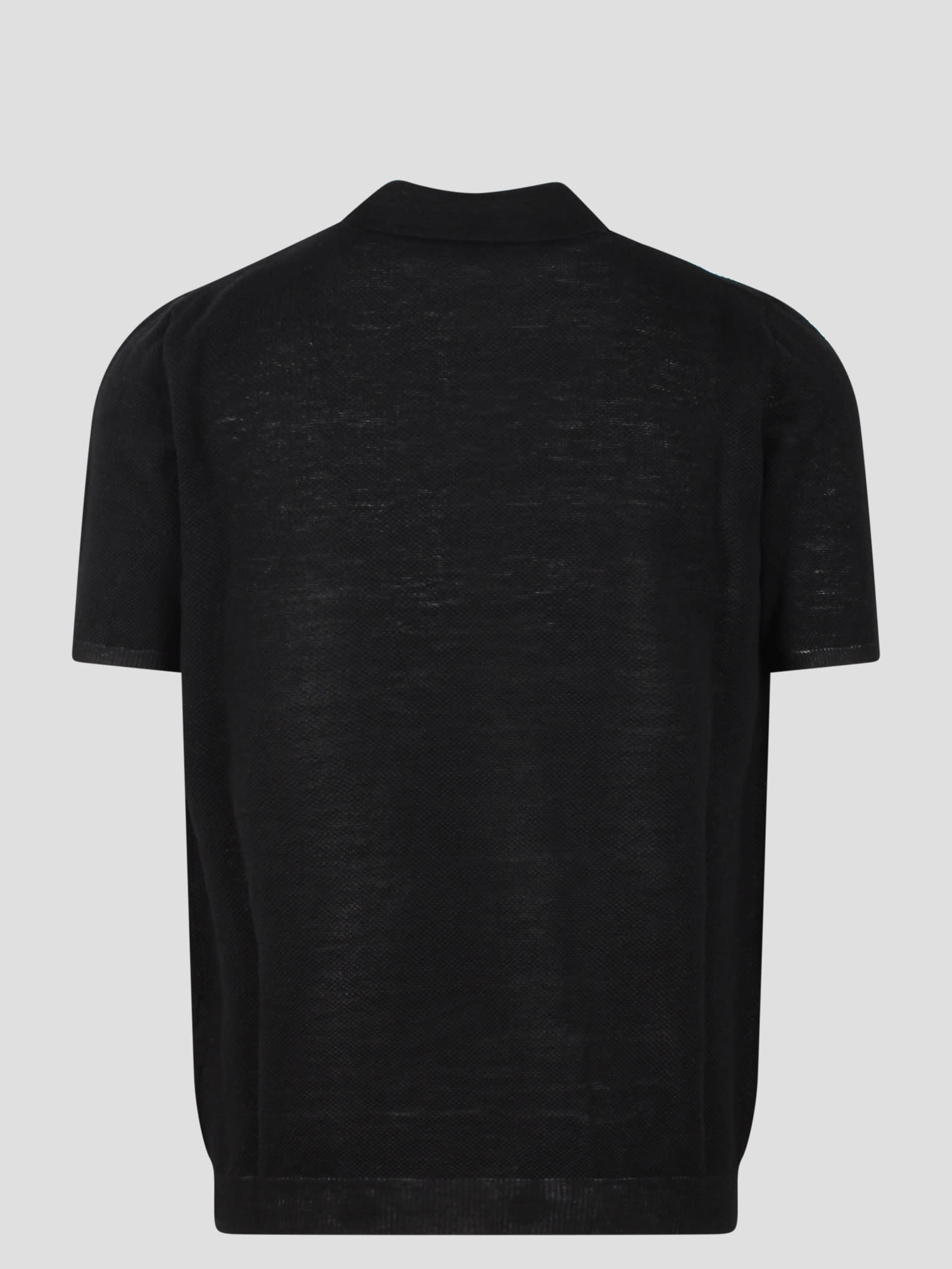Shop Roberto Collina Milano Stitch Polo Shirt In Black