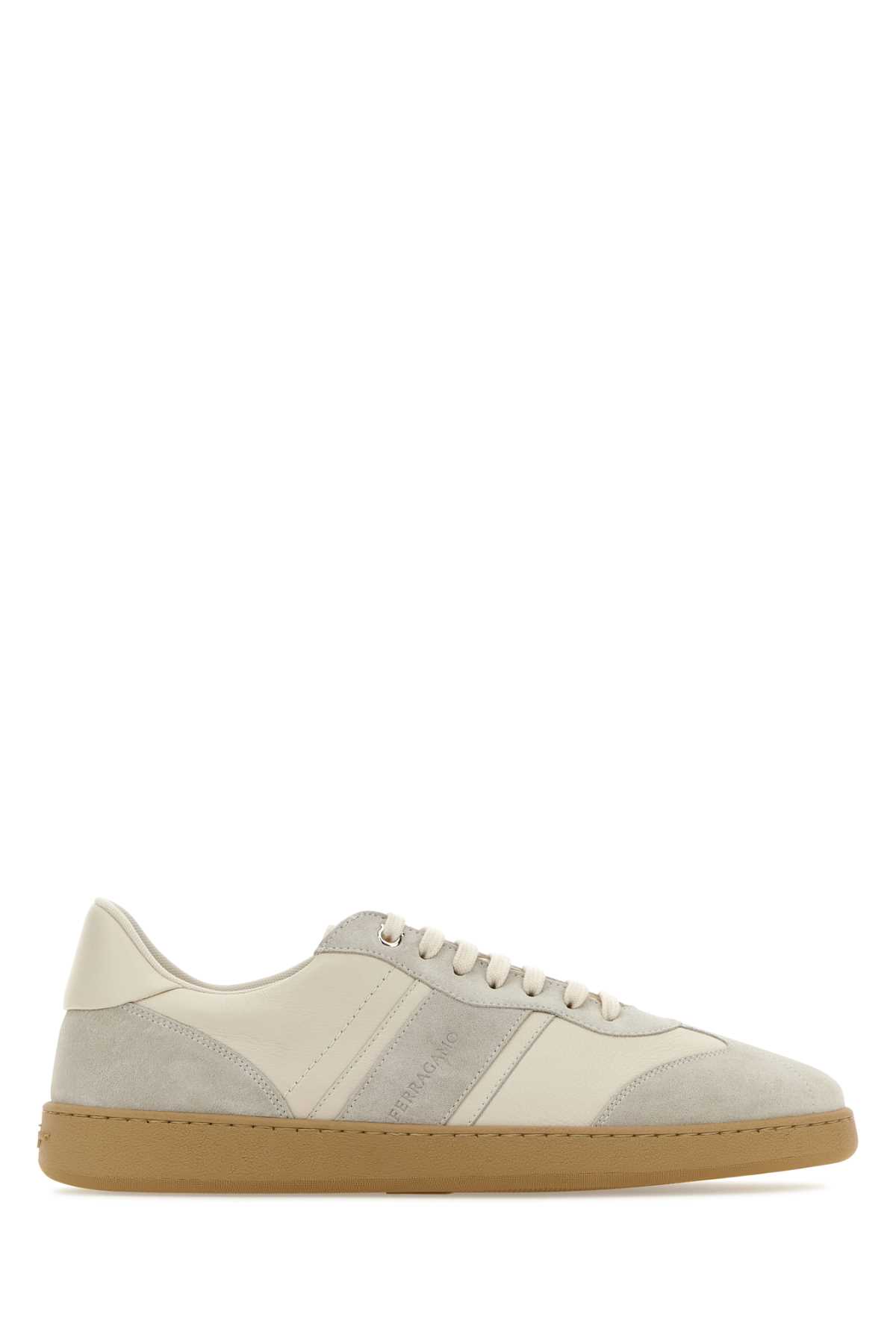 Two-tone Leather And Suede Achille Sneakers