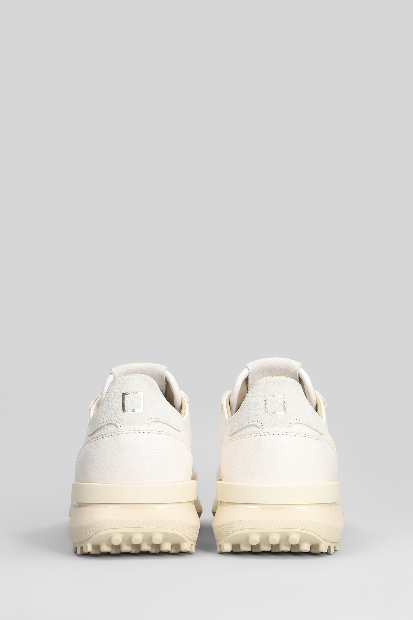Date Athleta Sneakers In White Leather In Animal Print