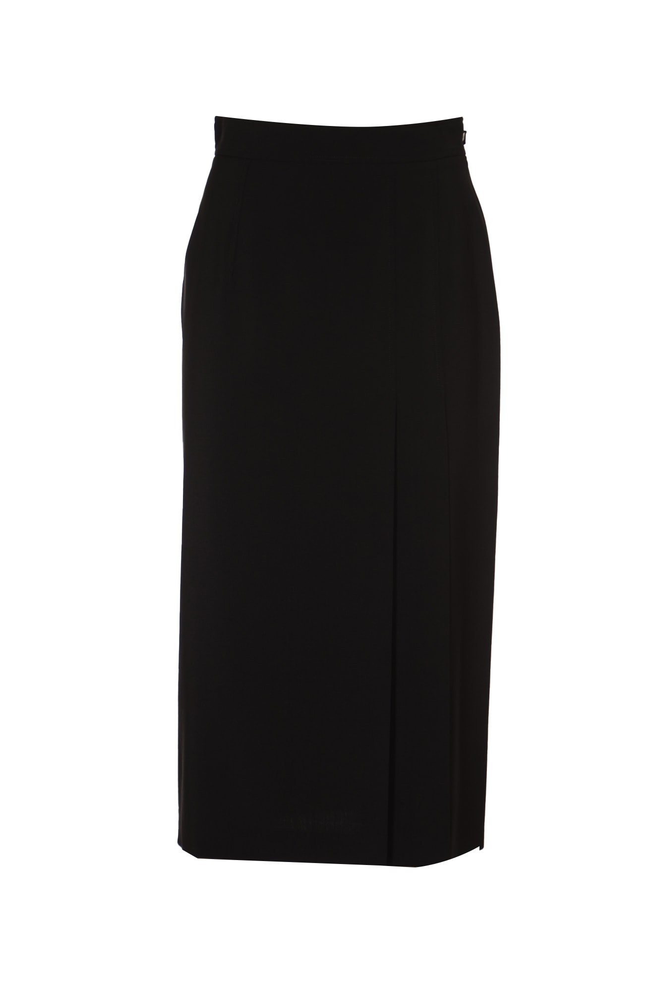 Shop Alberta Ferretti Straight Fitted Skirt In Black