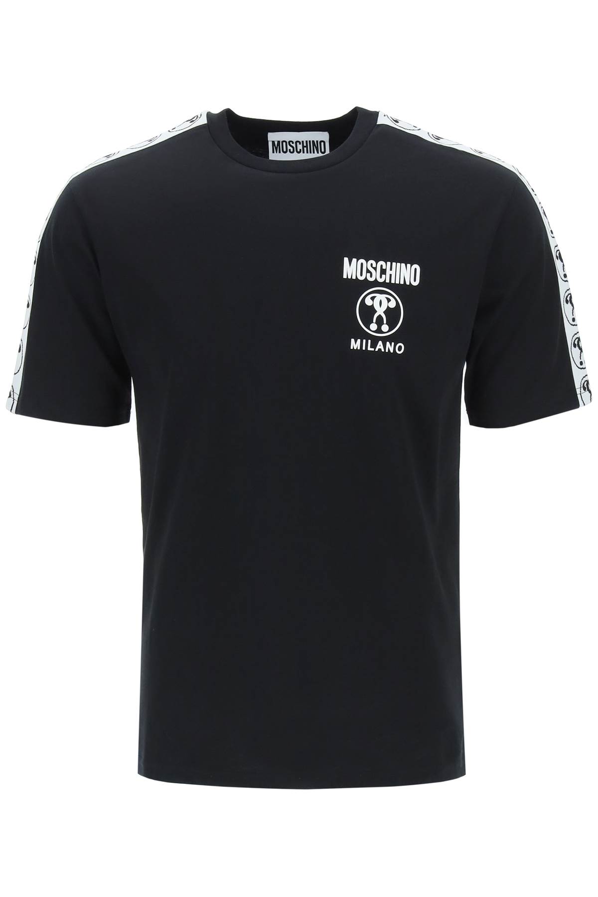 Moschino T-shirt With Bands And Double Question Mark Logo