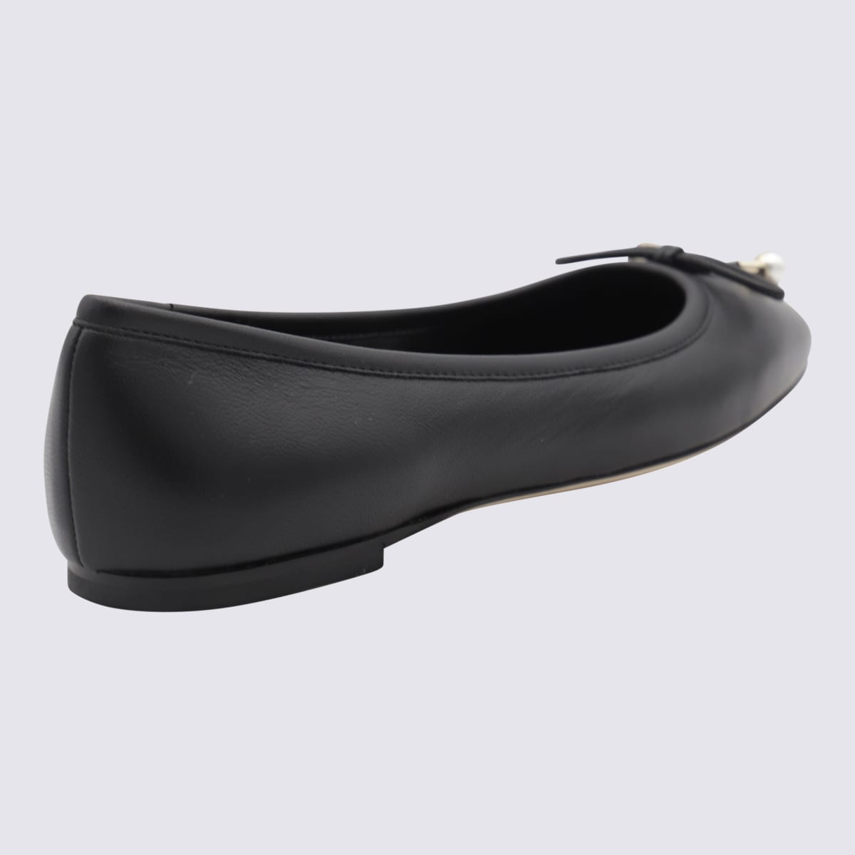 JIMMY CHOO BLACK LEATHER FLATS