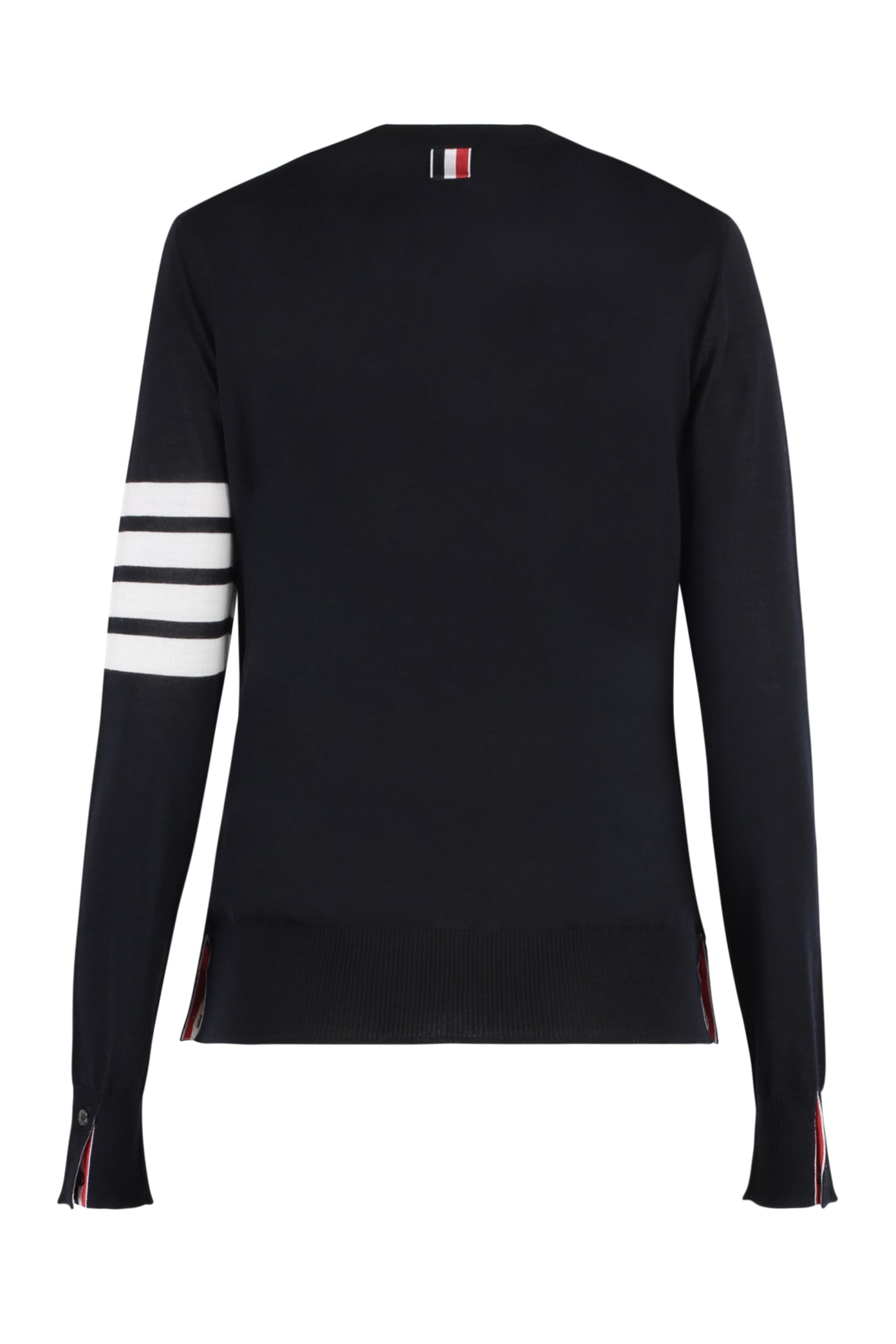 Shop Thom Browne Crew-neck Wool Sweater In Blue