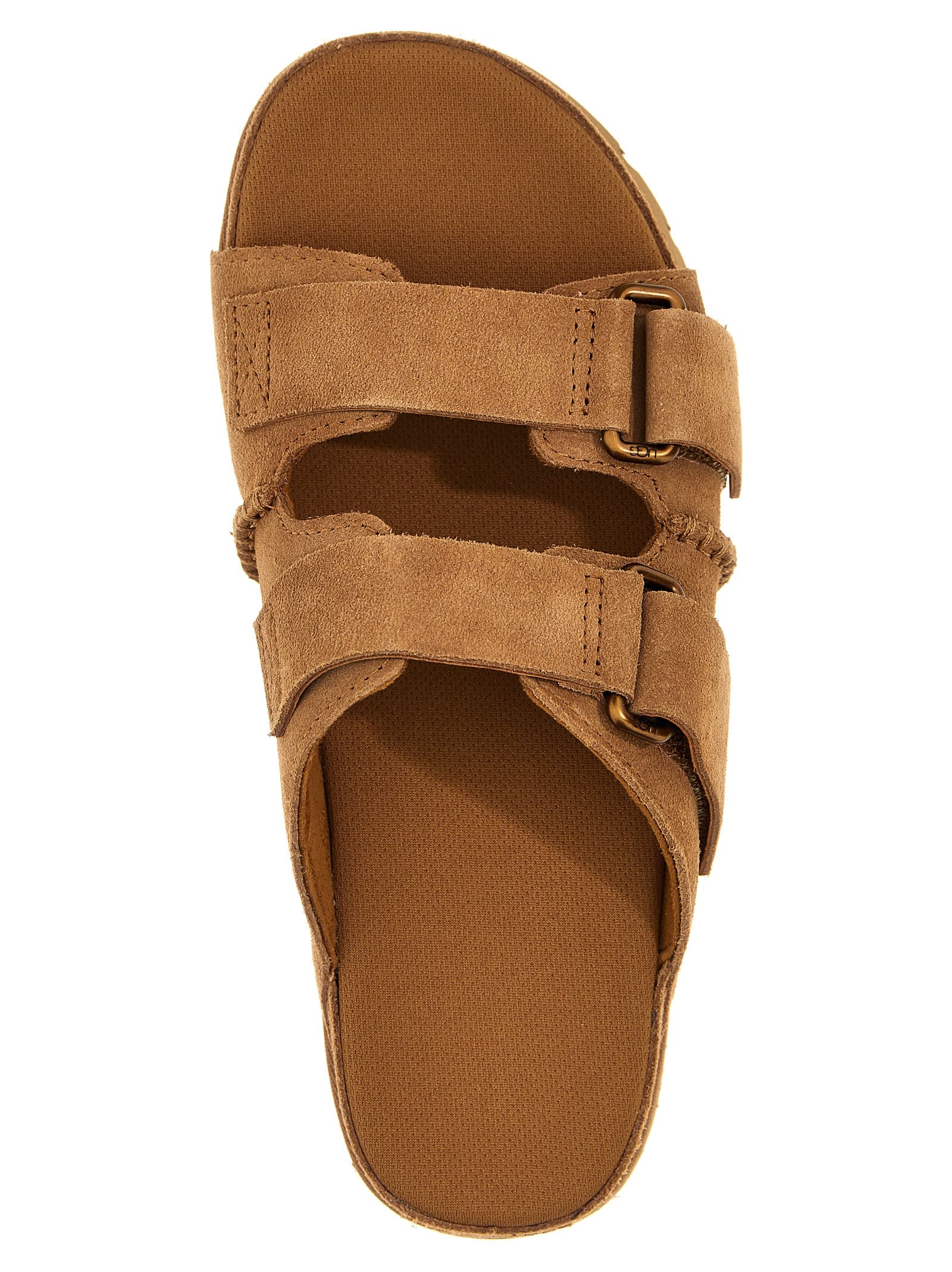 Ugg Goldenstar Hi Slide Slipper-mule In Leather Color Suede In Brown