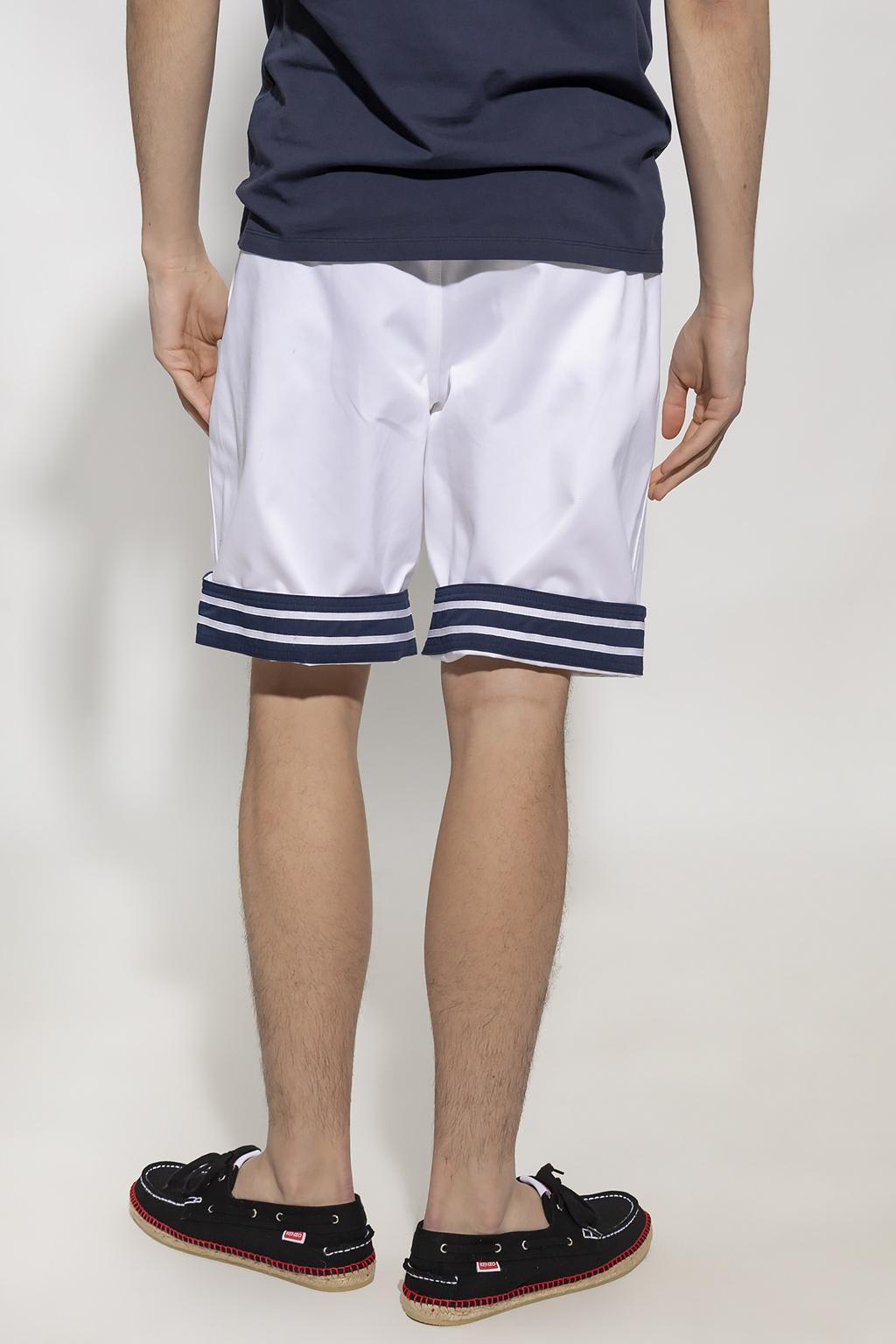 Shop Kenzo Shorts With Logo In Blanc