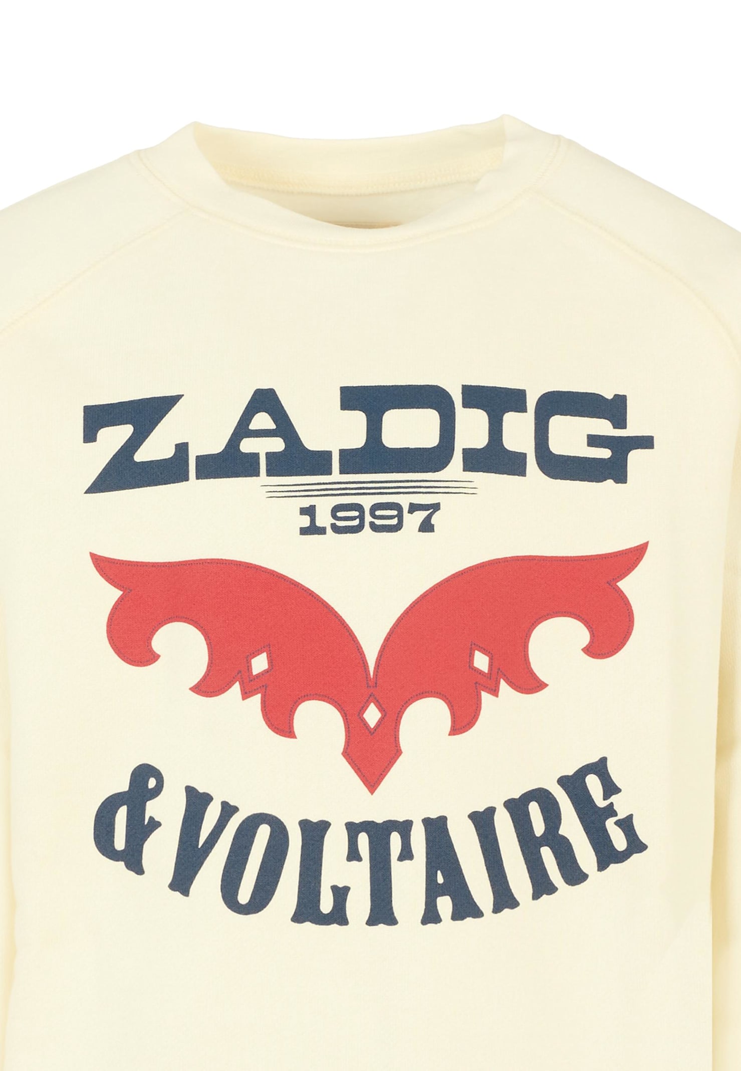 Zadig & Voltaire Ivory Sweatshirt For Girl With Logo In Neutral