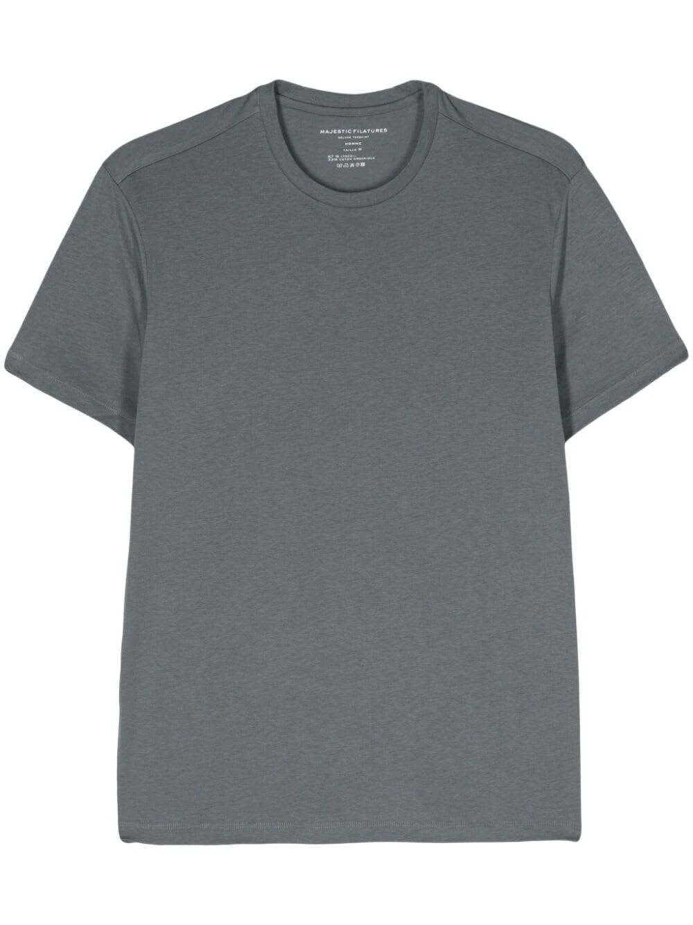 Shop Majestic Short Sleeve Round Neck T-shirt In Grey Blue